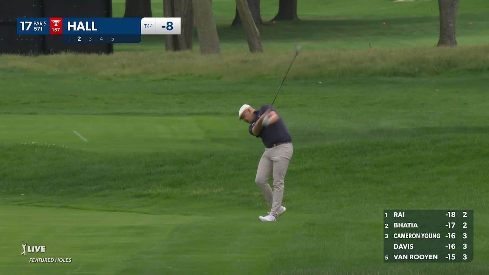 Harry Hall makes birdie on No. 17 at Rocket Mortgage