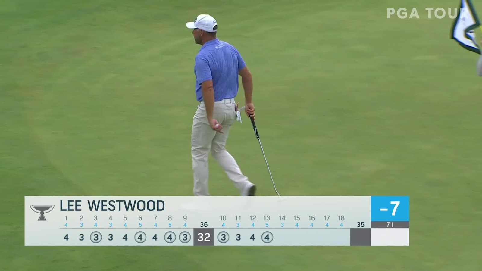 Lee Westwood makes birdie on No. 13 at THE NORTHERN TRUST