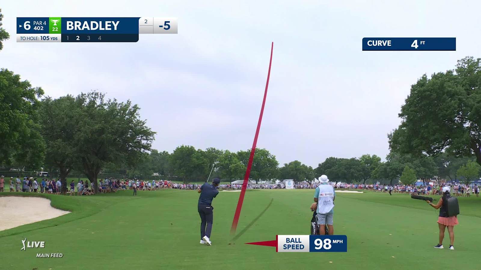 Keegan Bradley hits it close to set up birdie at Charles Schwab