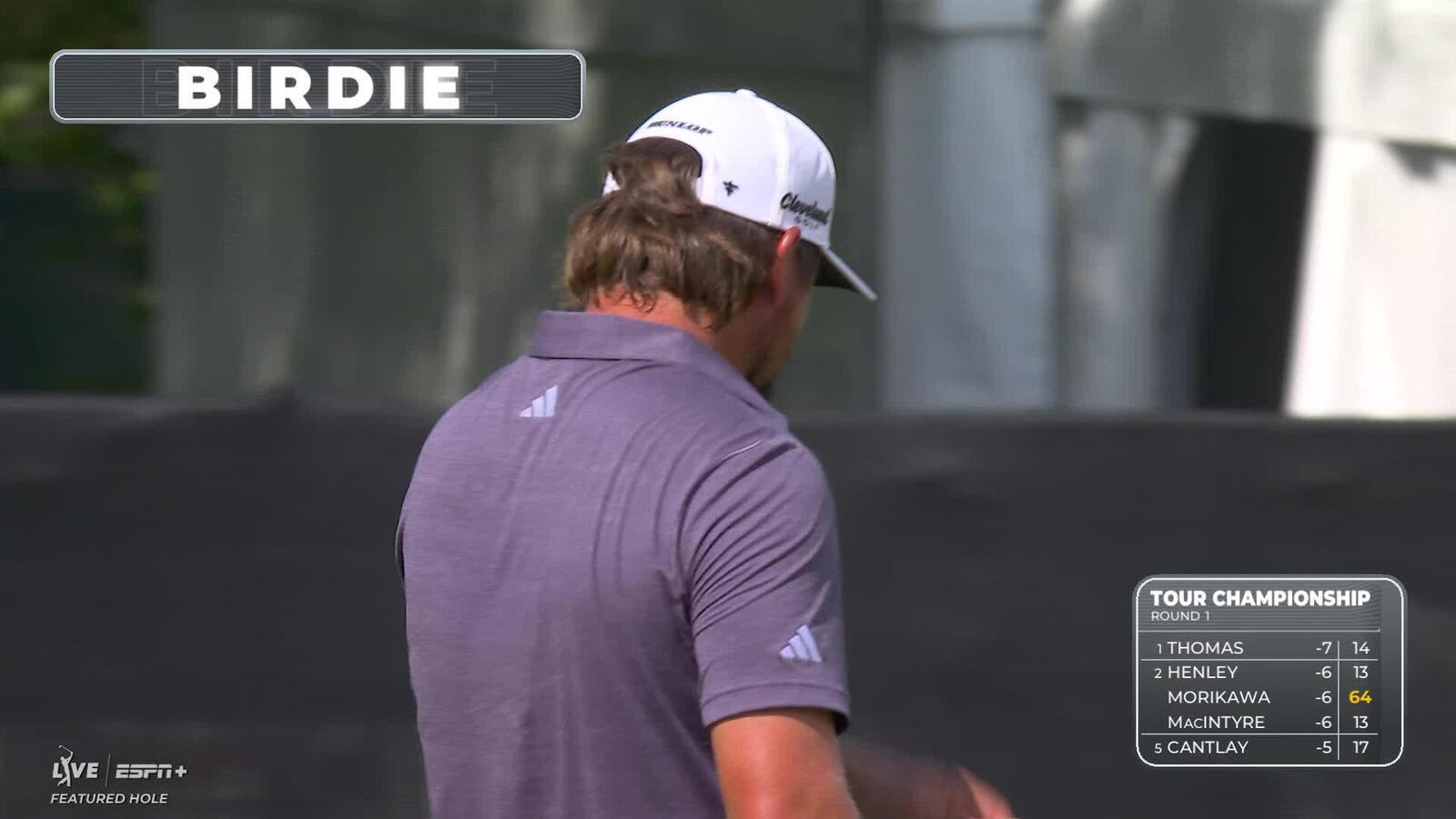 Andrew Novak sinks a 20-foot birdie putt on No. 17 at TOUR Championship