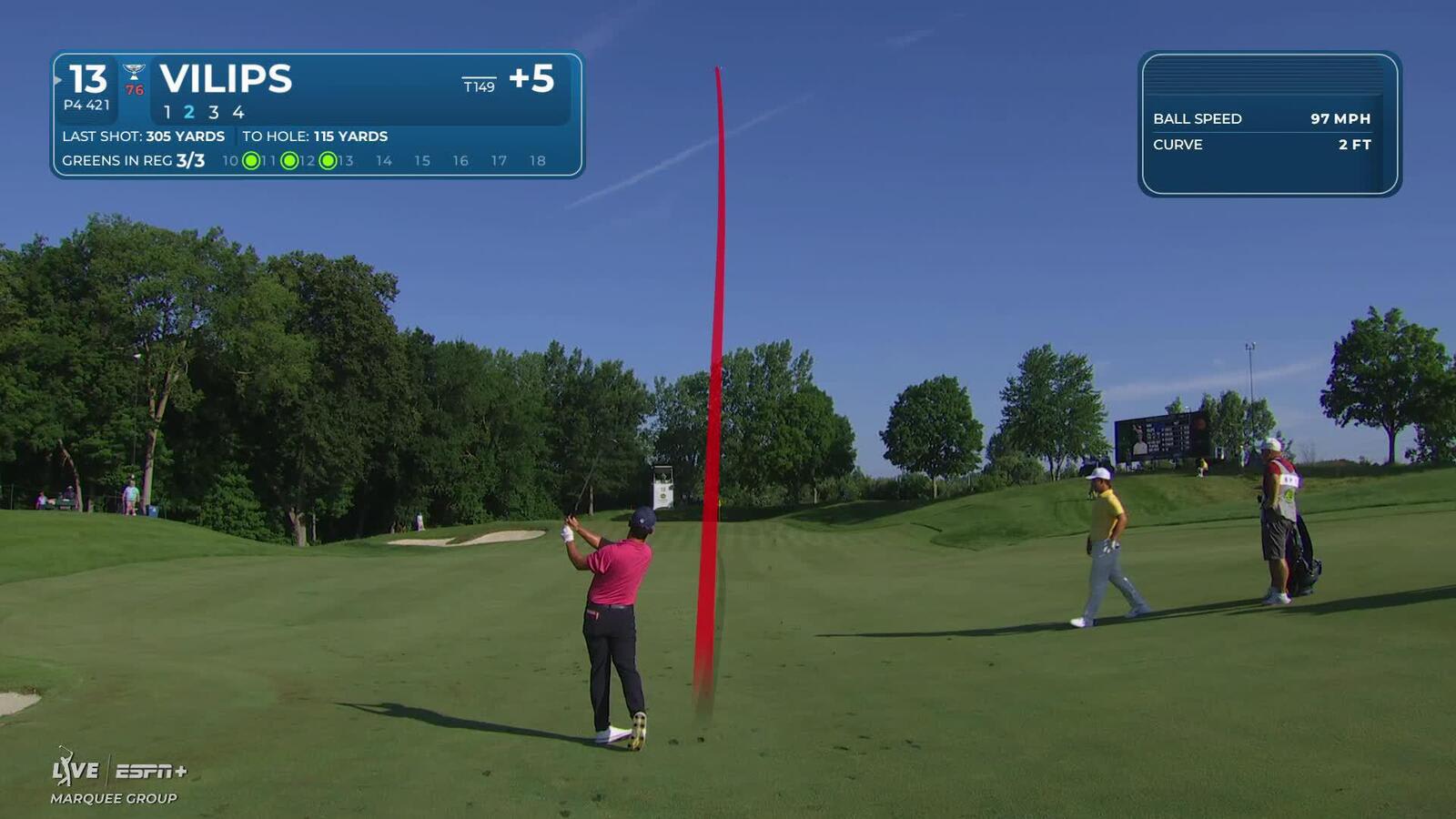 Karl Vilips makes birdie on No. 13 at John Deere