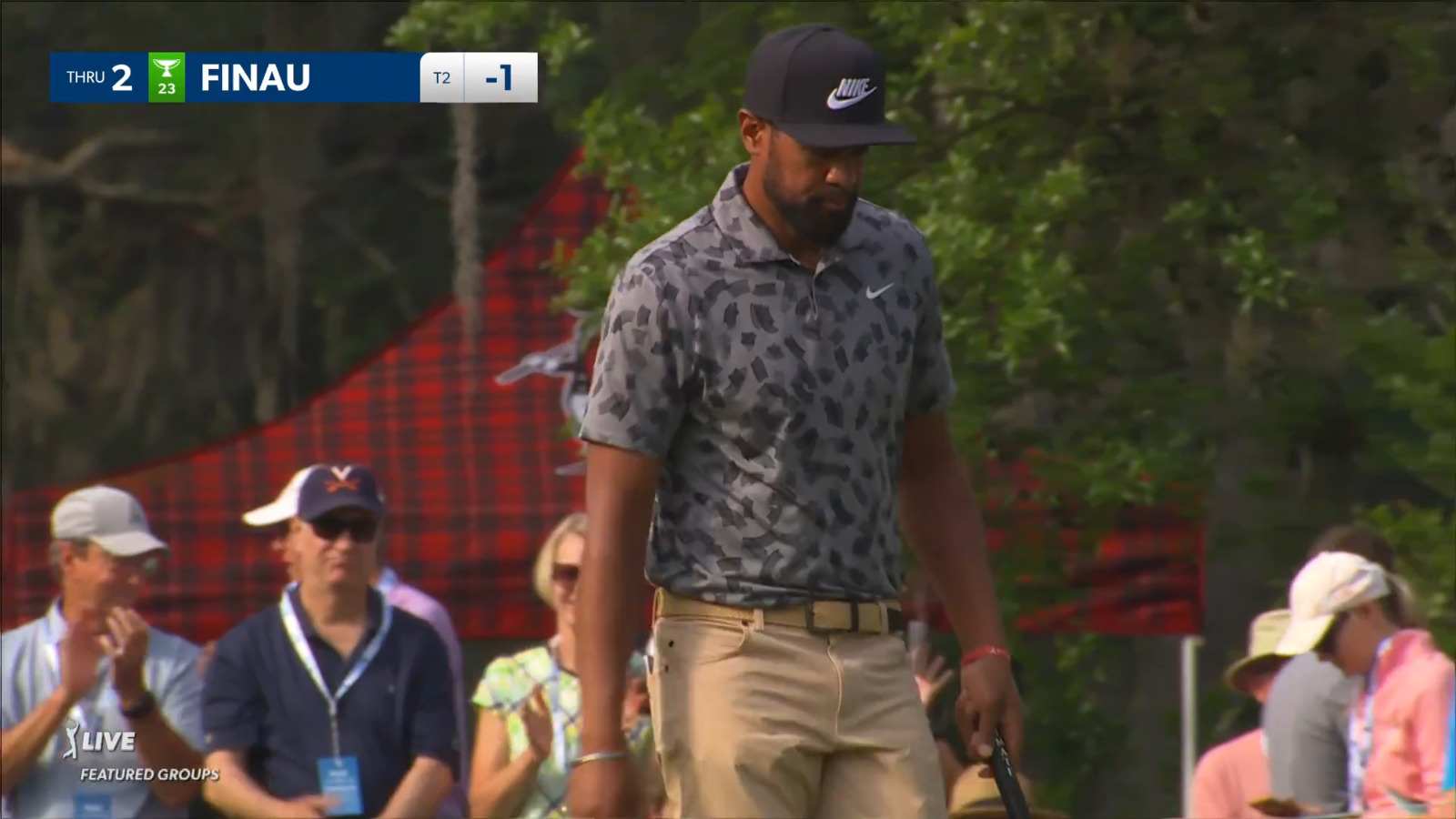 Tony Finau rolls in 15-footer for birdie at RBC Heritage
