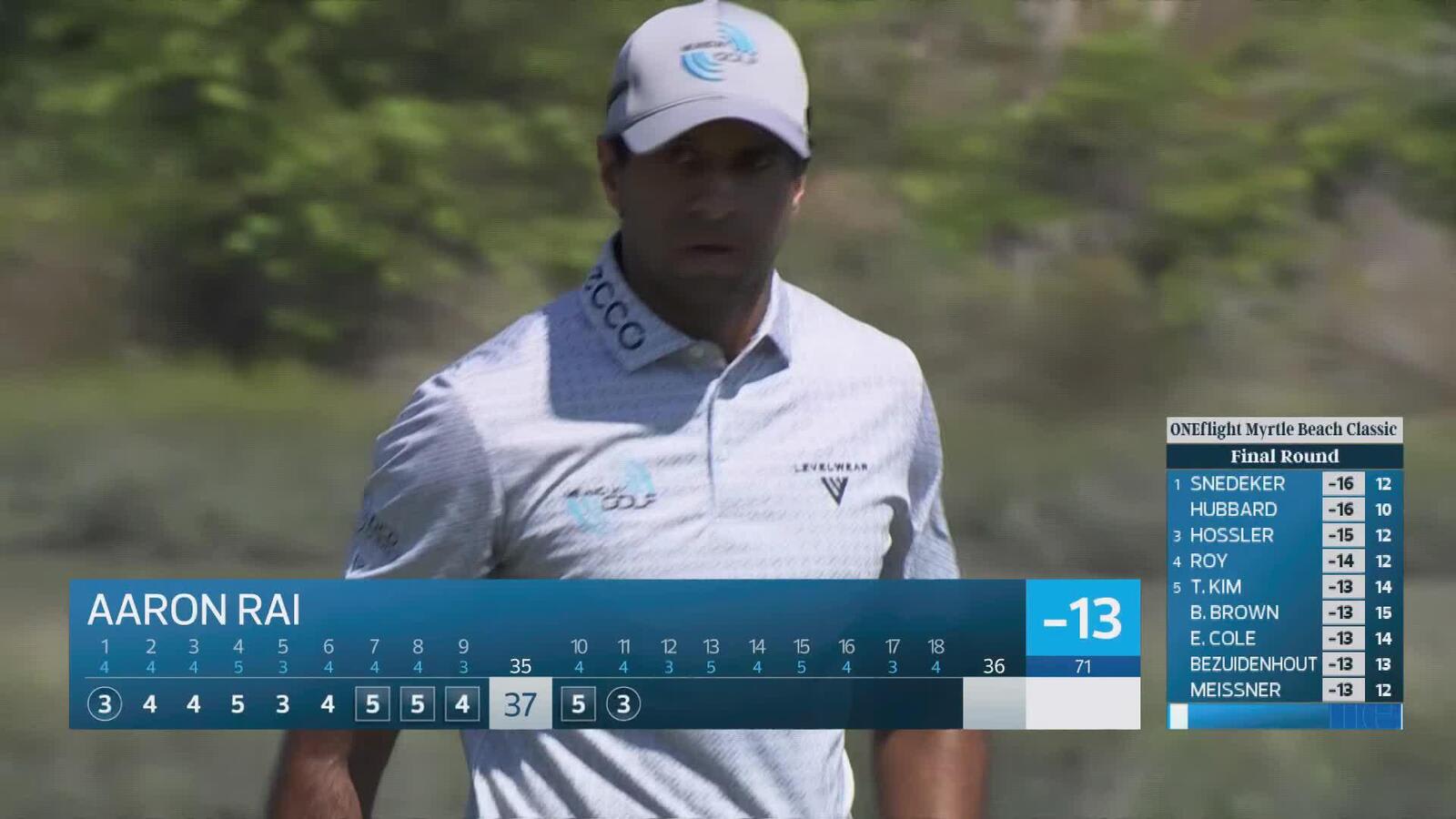 Aaron Rai sinks 12-foot birdie putt on No. 11 at ONEflight Myrtle
