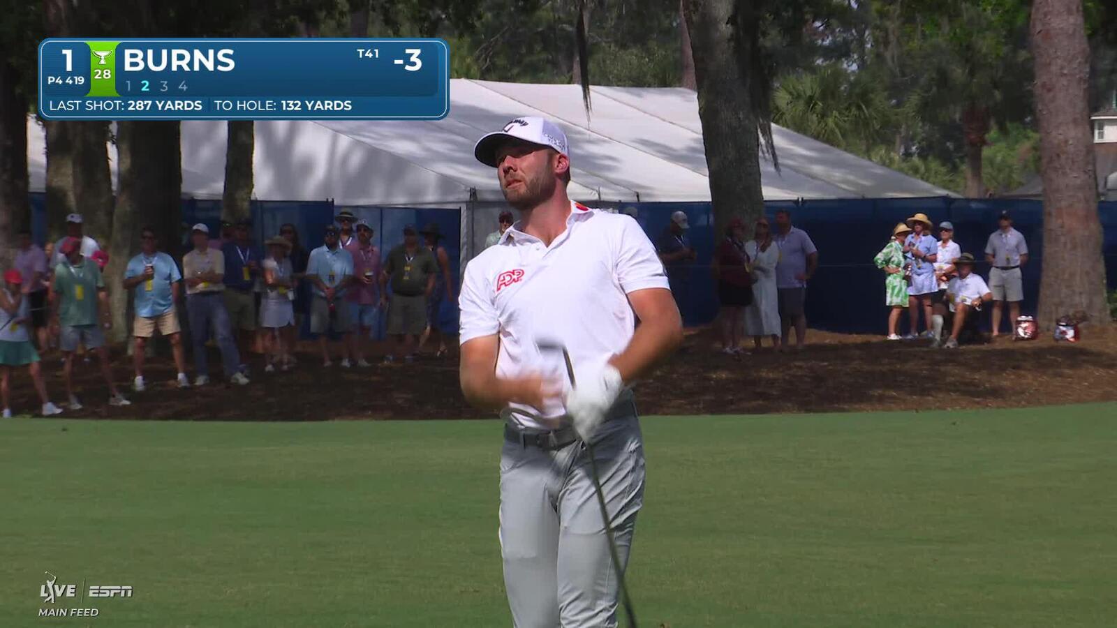 Sam Burns's 134-yard approach sets up birdie on No. 1 at RBC Heritage