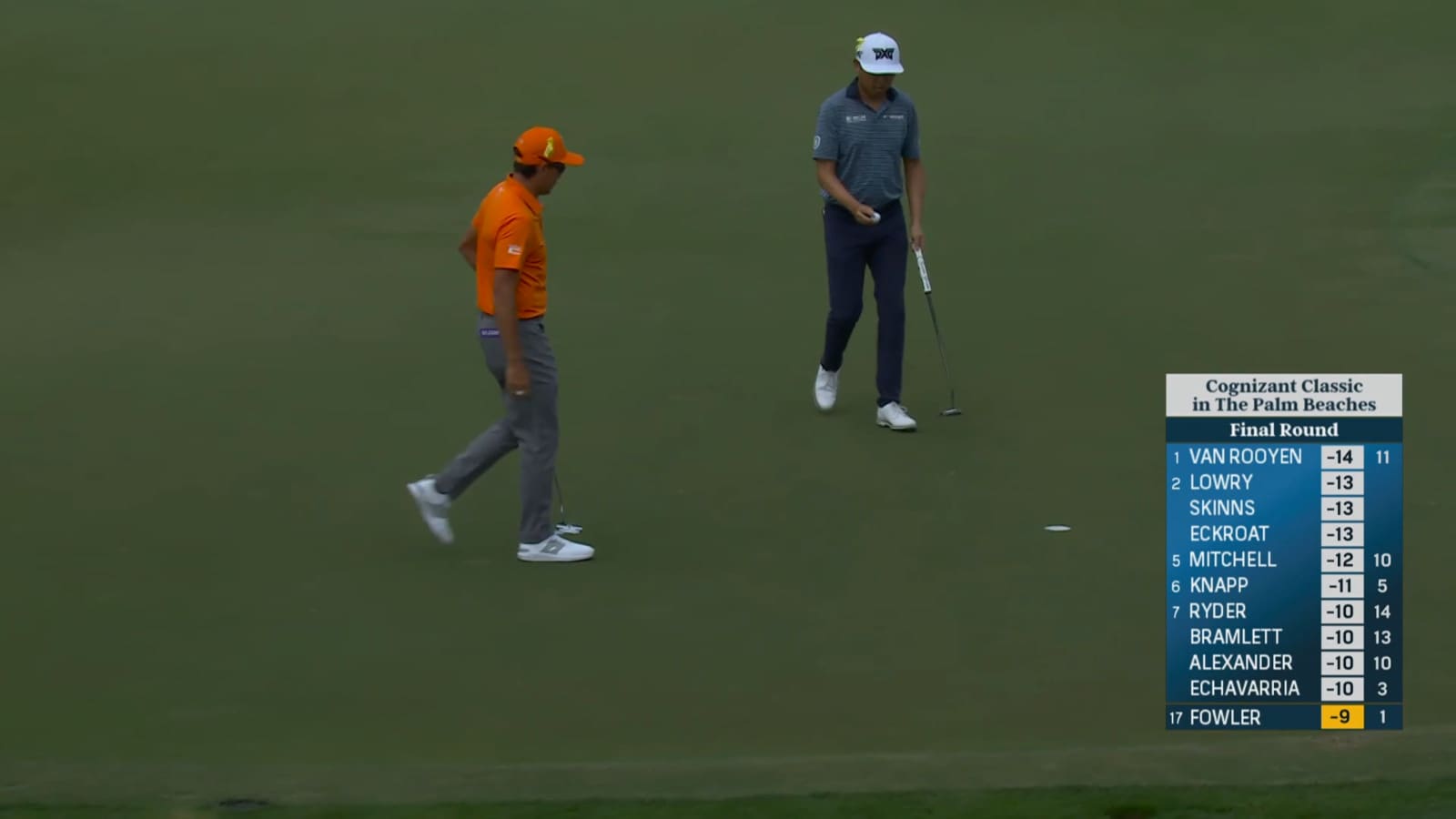 Rickie Fowler sinks 18-foot birdie putt at Cognizant Classic