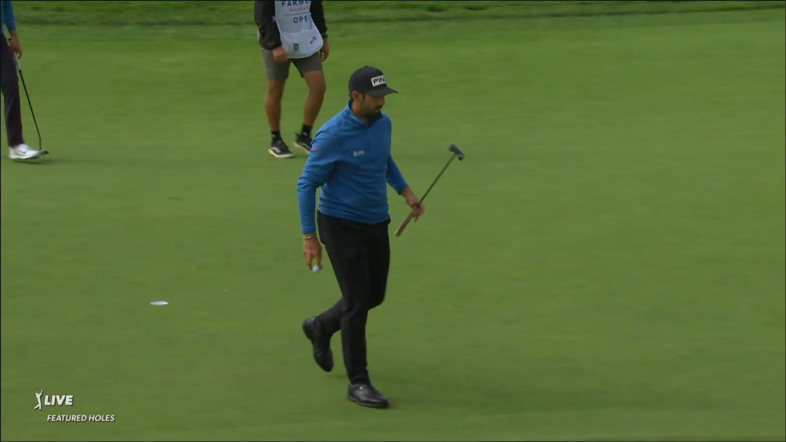 Matthieu Pavon's tee shot rolls in close setting up birdie at Farmers
