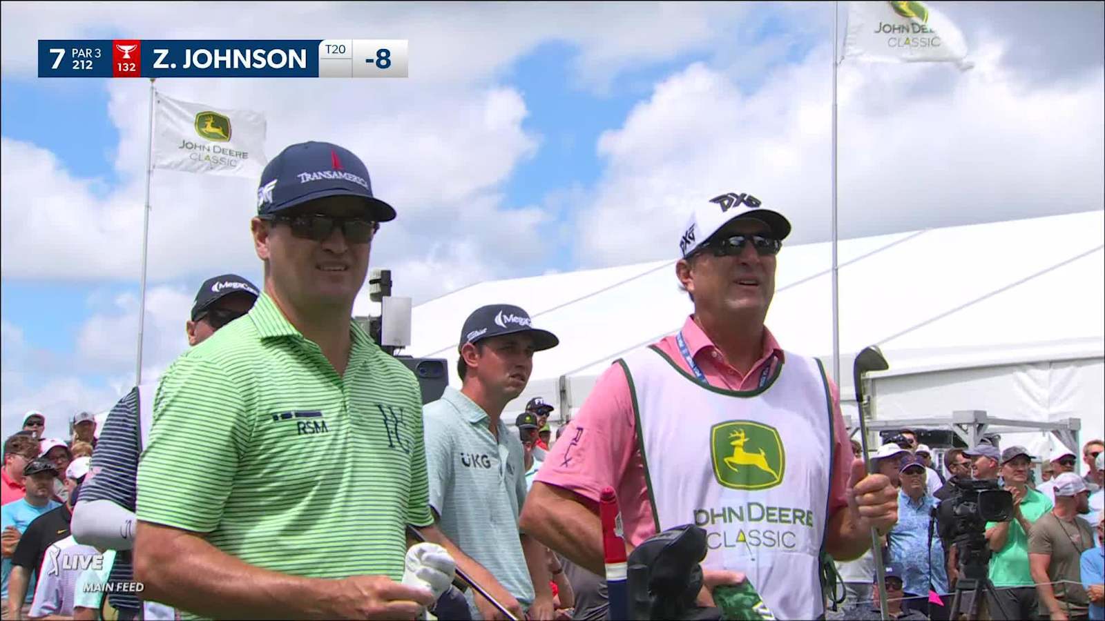 Zach Johnson feeds tee shot down slope to yield birdie at John Deere