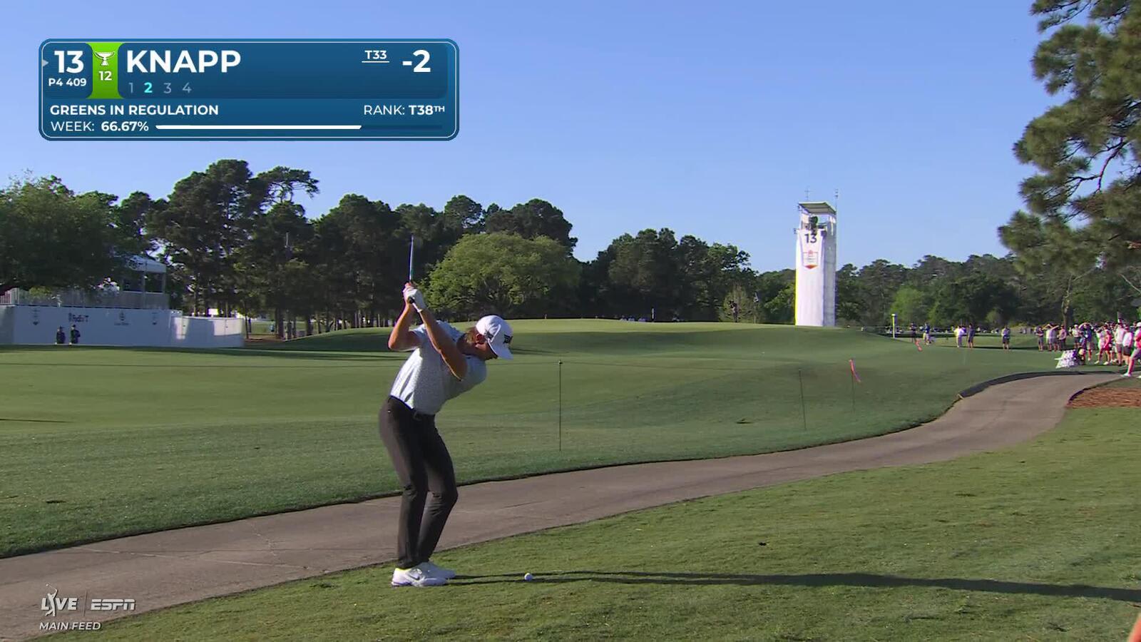 Jake Knapp hits 96-yard approach to 6 feet, sets up birdie on No. 13 at Texas Children's