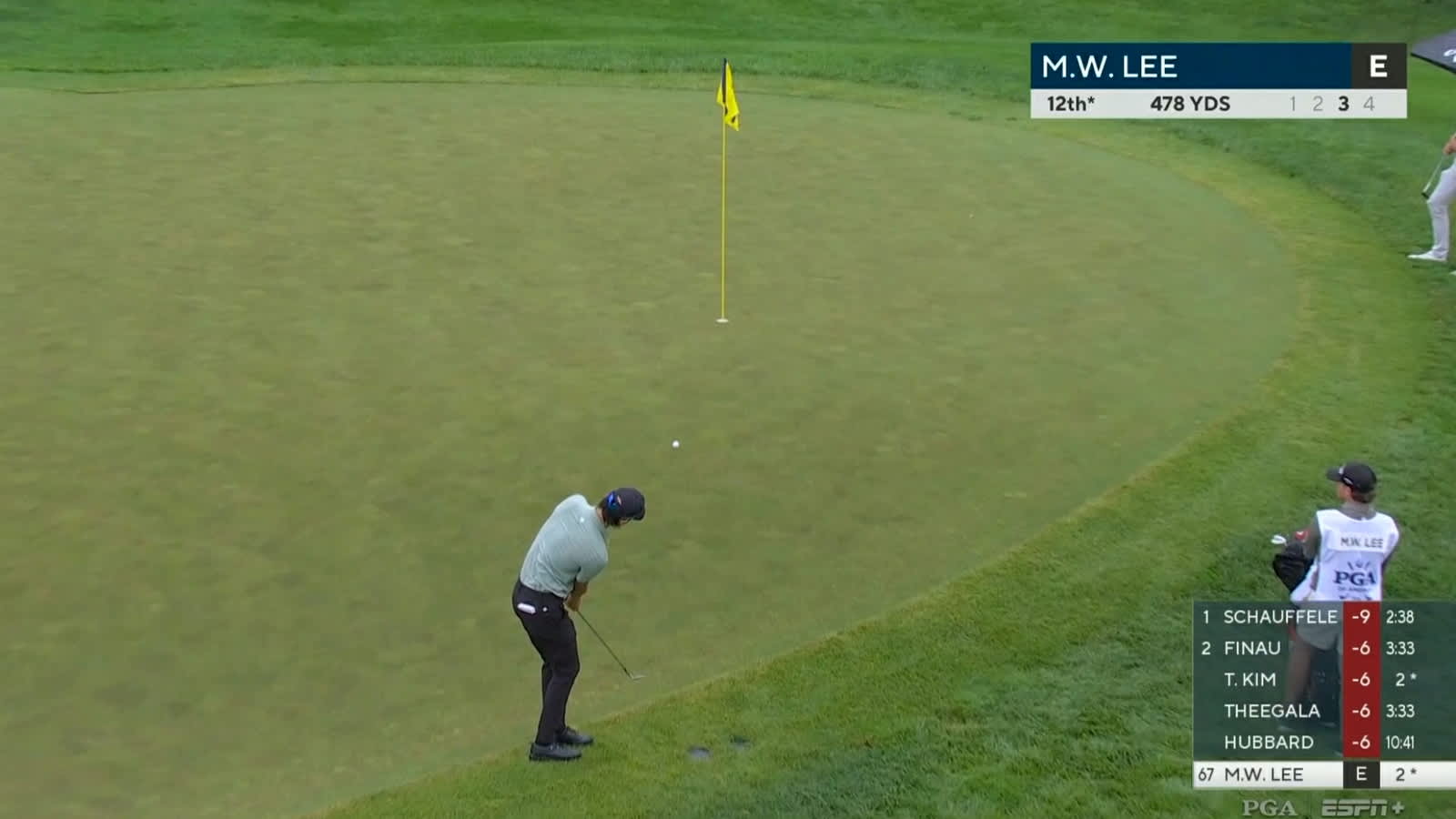 Min Woo Lee chips in for birdie at PGA Championship