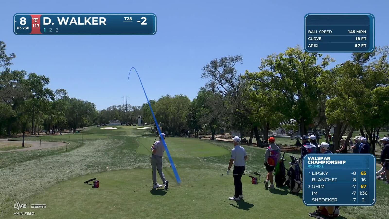 Danny Walker hits 229-yard drive to 10 feet, sets up birdie on No. 8 at Valspar