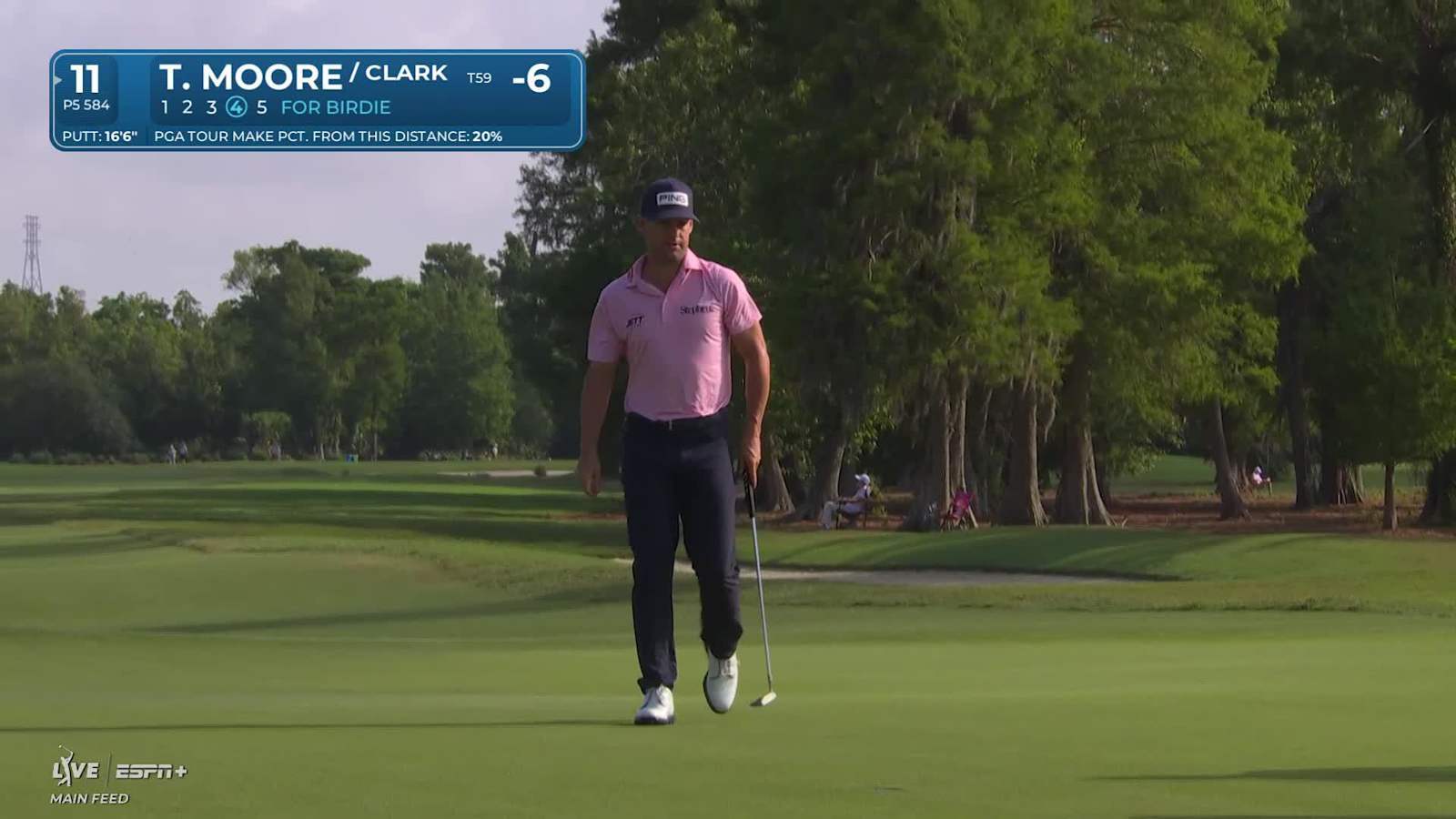 Wyndham Clark's chip sets up birdie for partner Taylor Moore at Zurich Classic