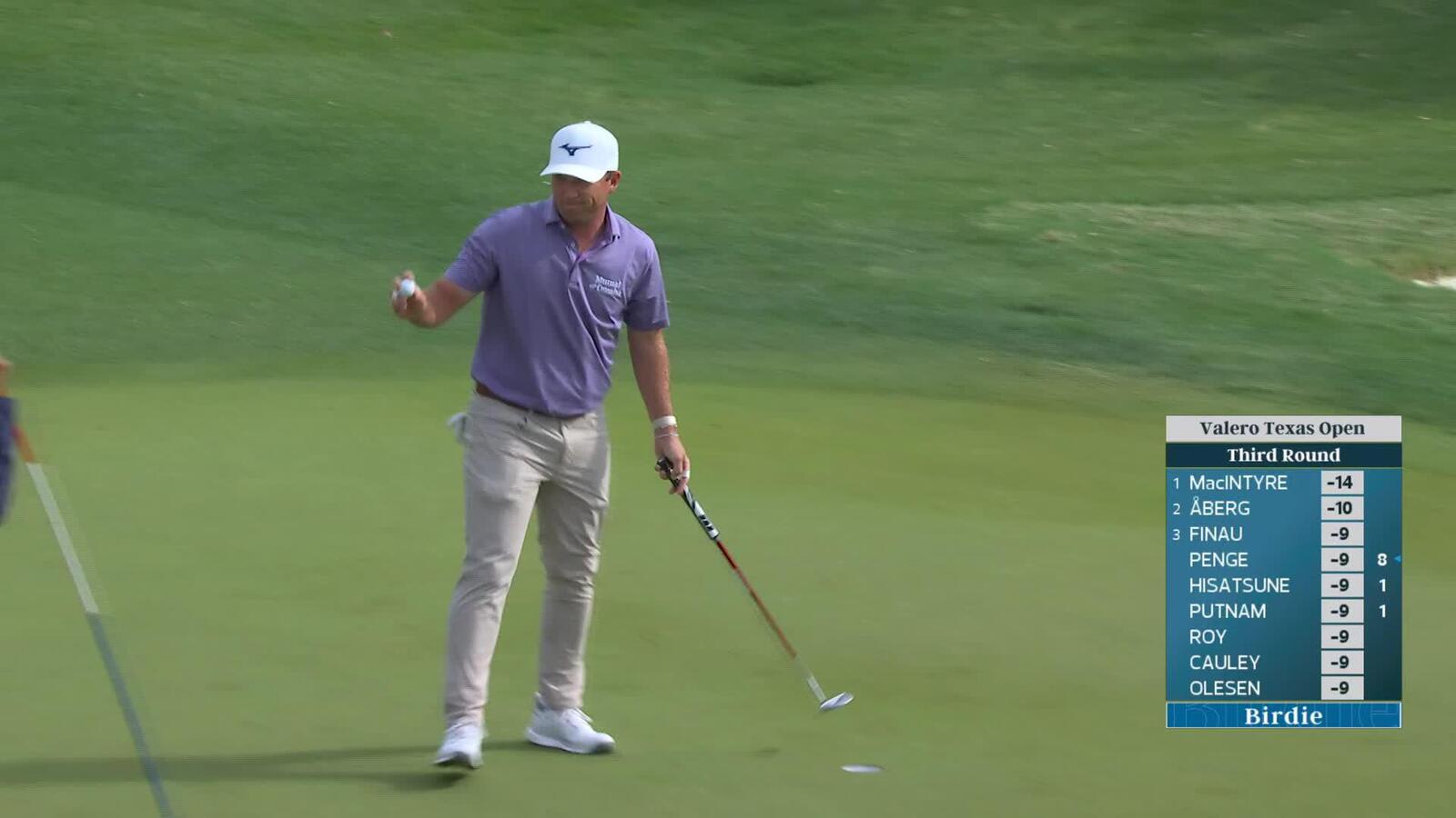 Steven Fisk makes 10 foot putt for birdie on No. 1 at Valero