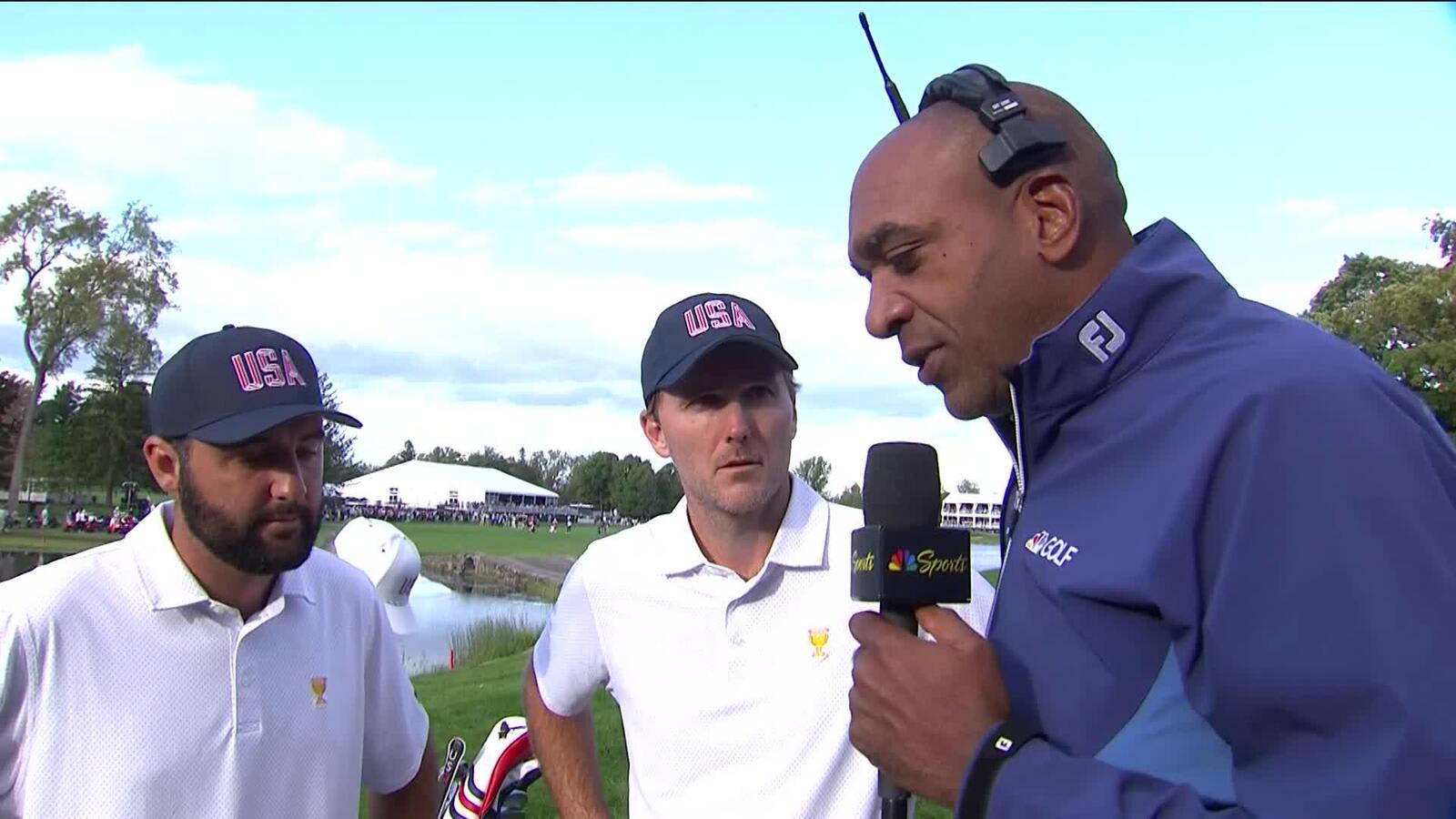 Scottie Scheffler and Russell Henley interview after Day 1 at Presidents Cup