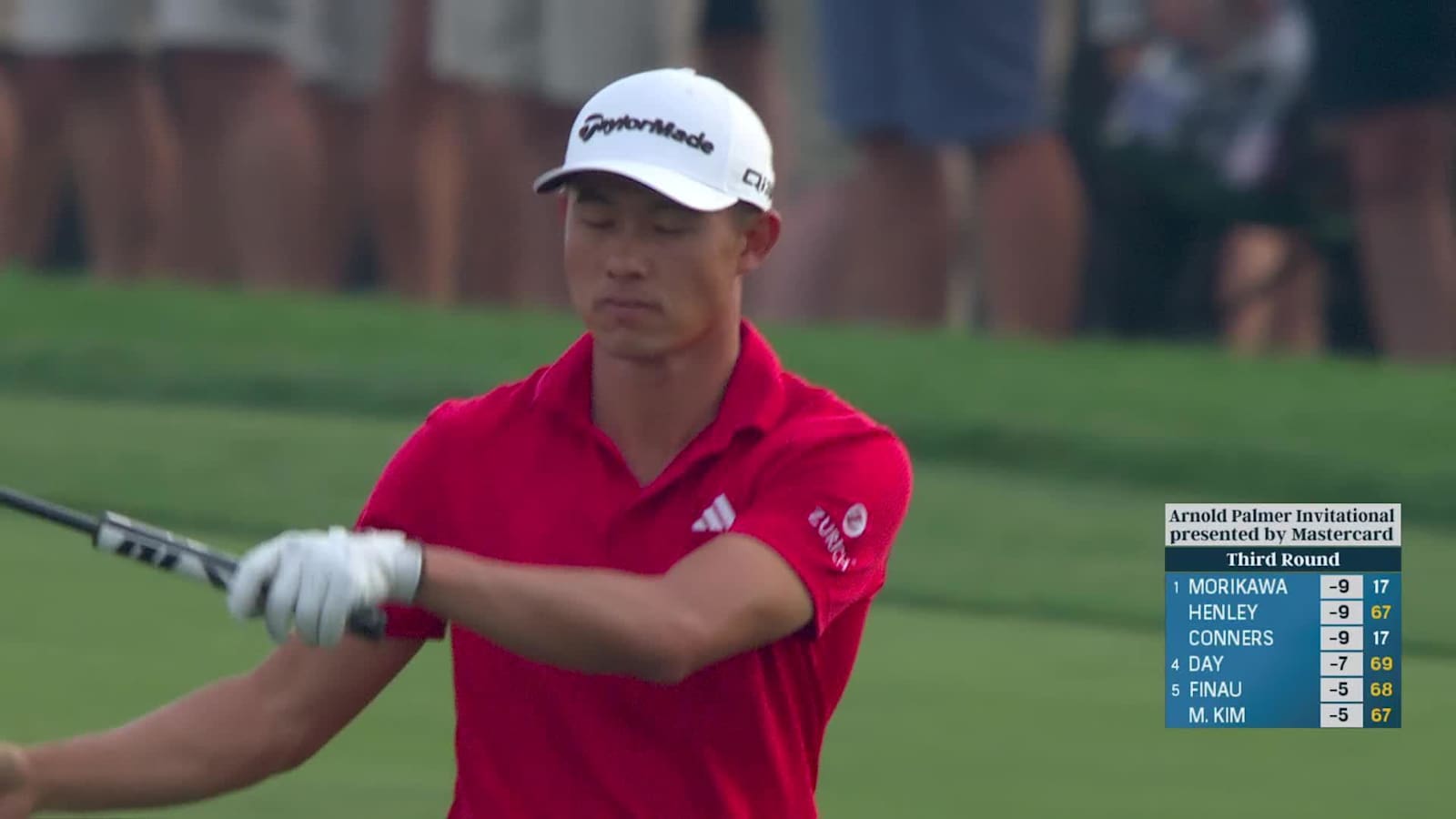 Collin Morikawa makes birdie on No. 18 at Arnold Palmer Invitational