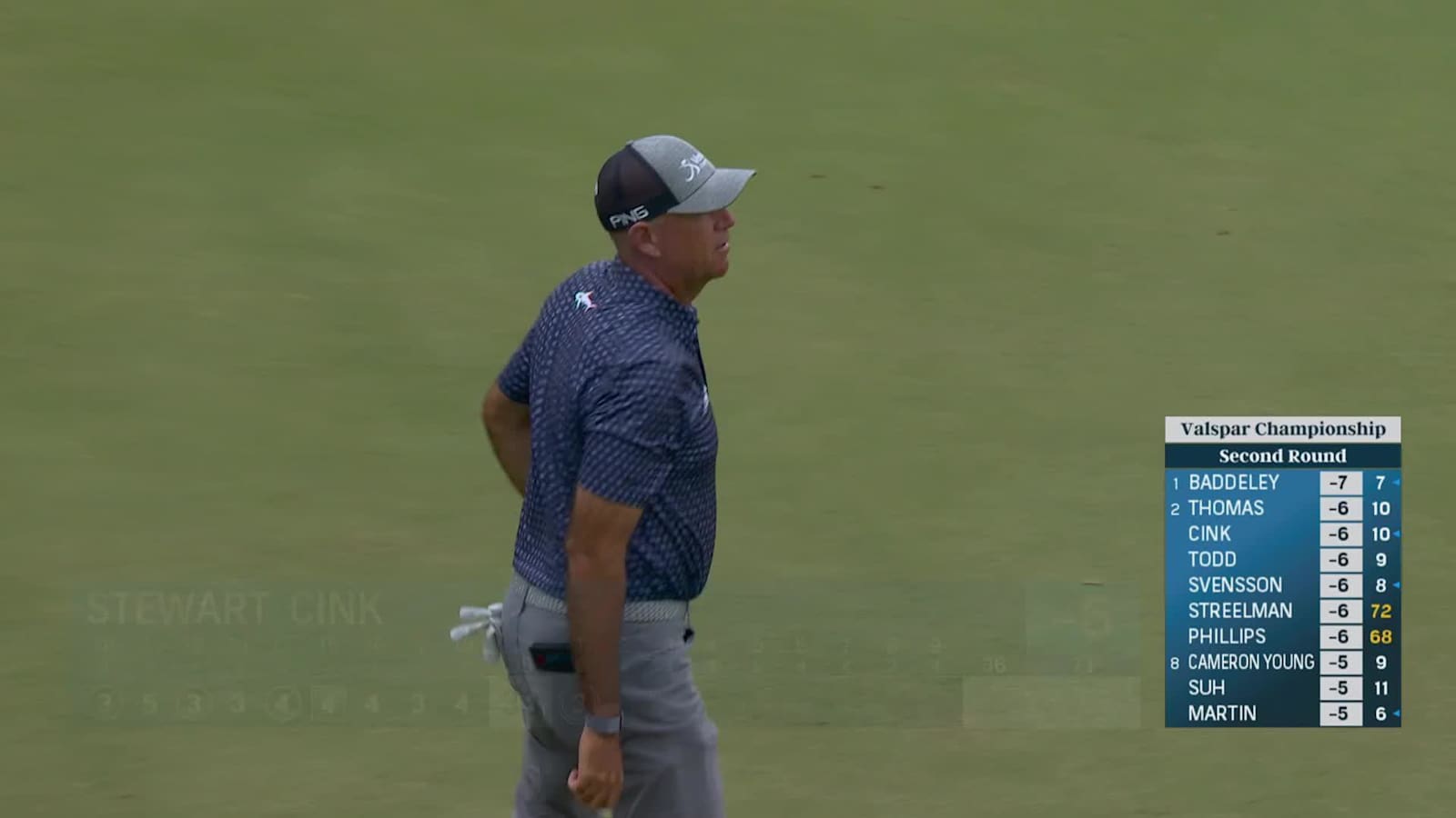 Stewart Cink sinks a 20-foot eagle putt on No. 1 at Valspar