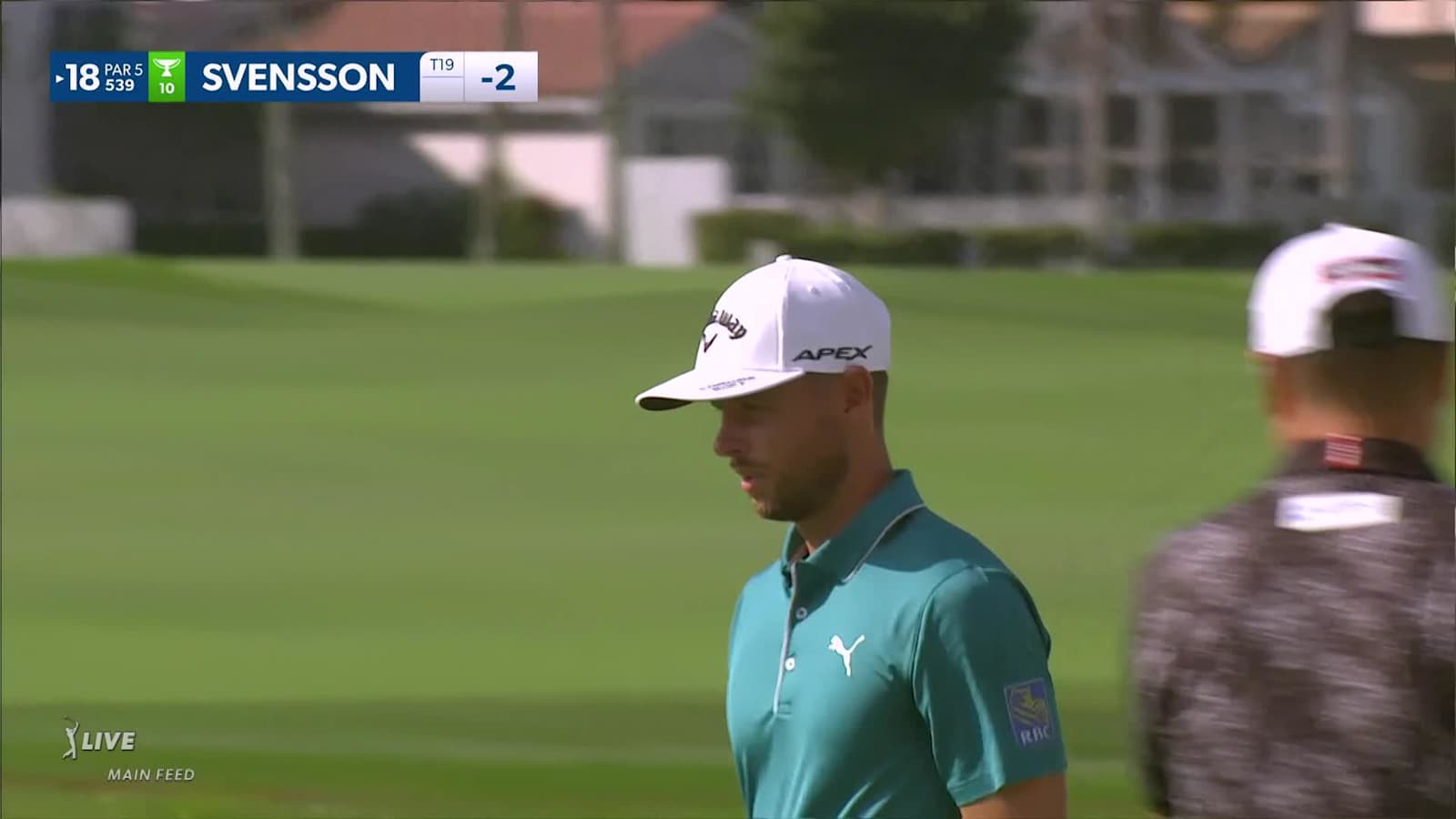 Adam Svensson makes birdie on No. 18 at Honda