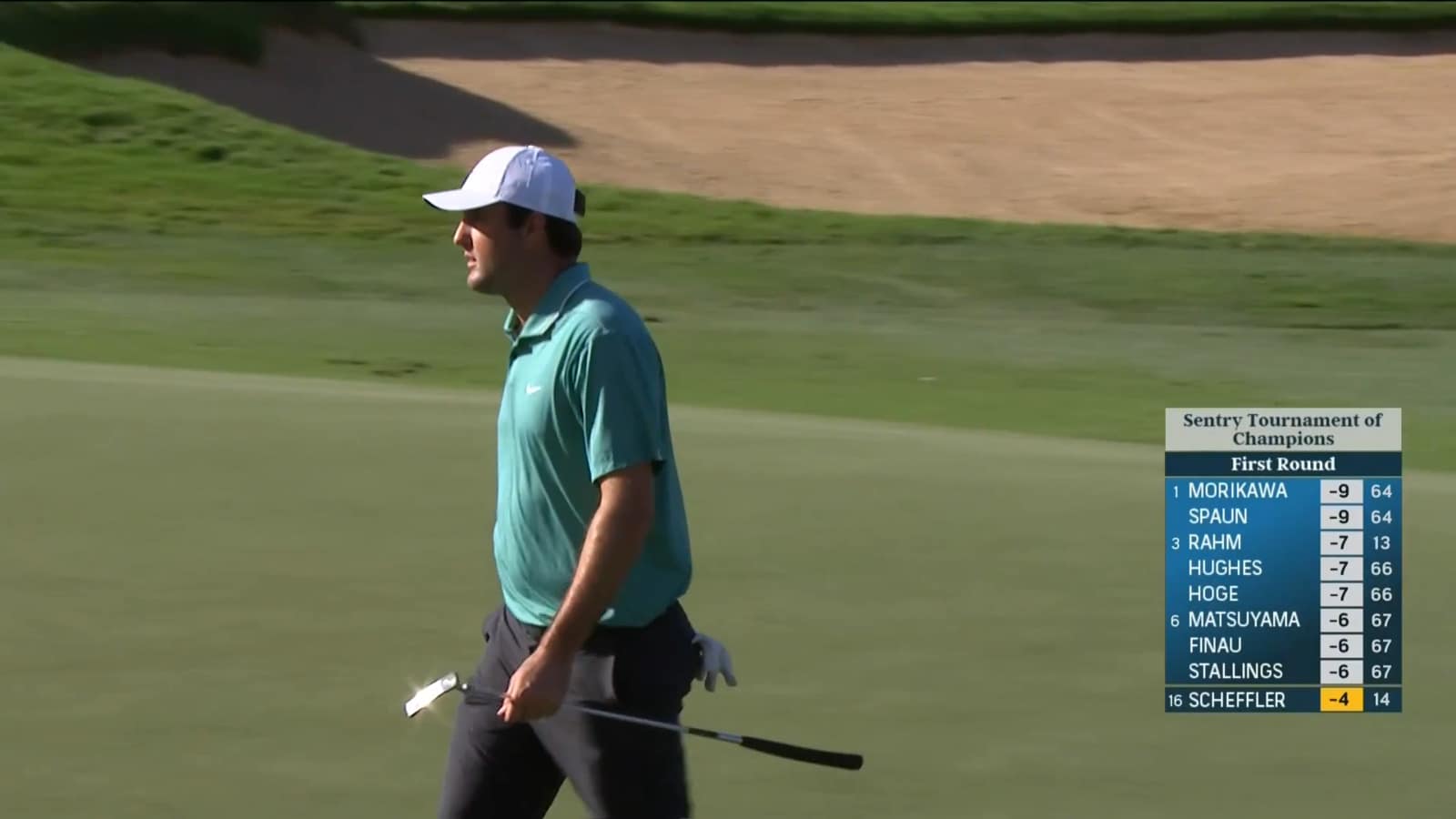 Scottie Scheffler nearly holes 68-foot chip shot at Sentry