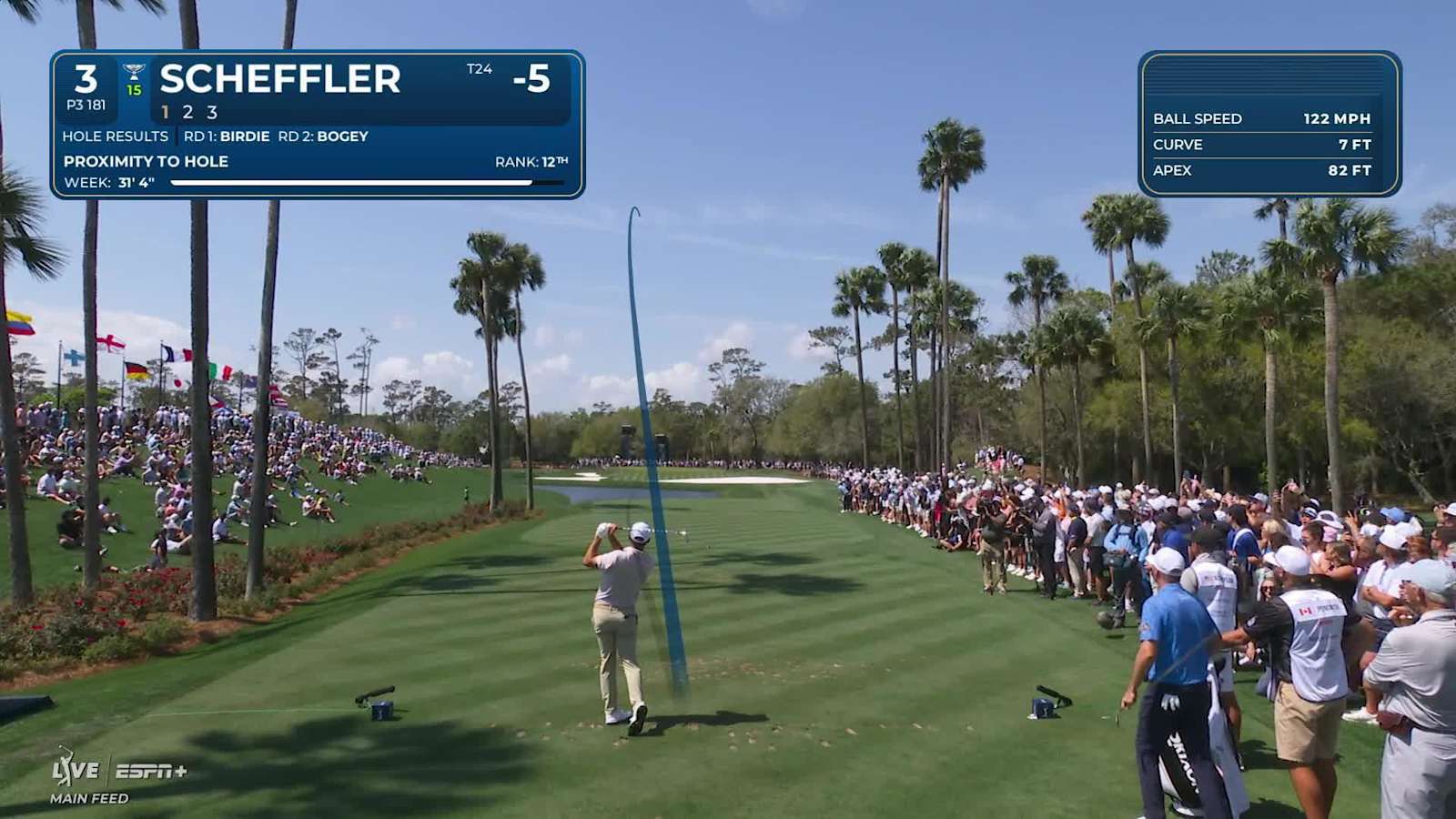 Scottie Scheffler sends tee shot to 9 feet and birdies at THE PLAYERS