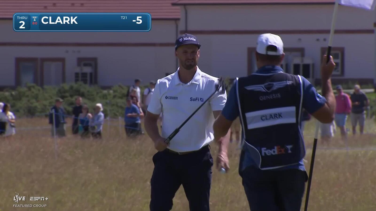 Wyndham Clark makes birdie on No. 2 at Genesis Scottish Open
