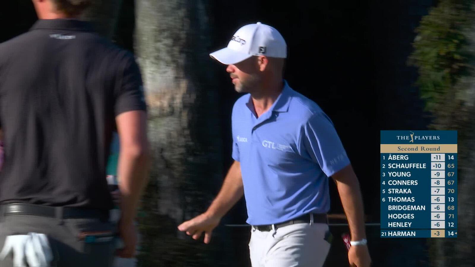 Brian Harman sinks 15-foot birdie putt on No. 6 at THE PLAYERS