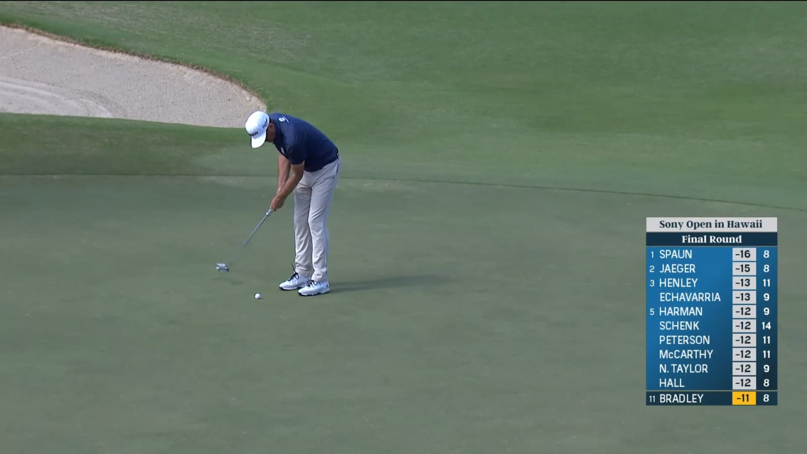 Keegan Bradley uses nice lag putt to yield birdie at Sony Open