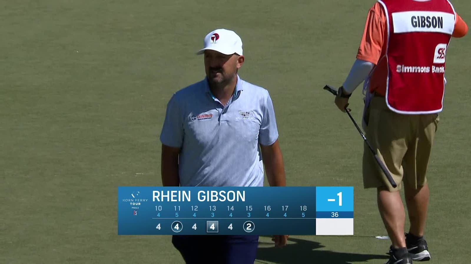 Rhein Gibson knocks in birdie putt at Simmons Bank Open