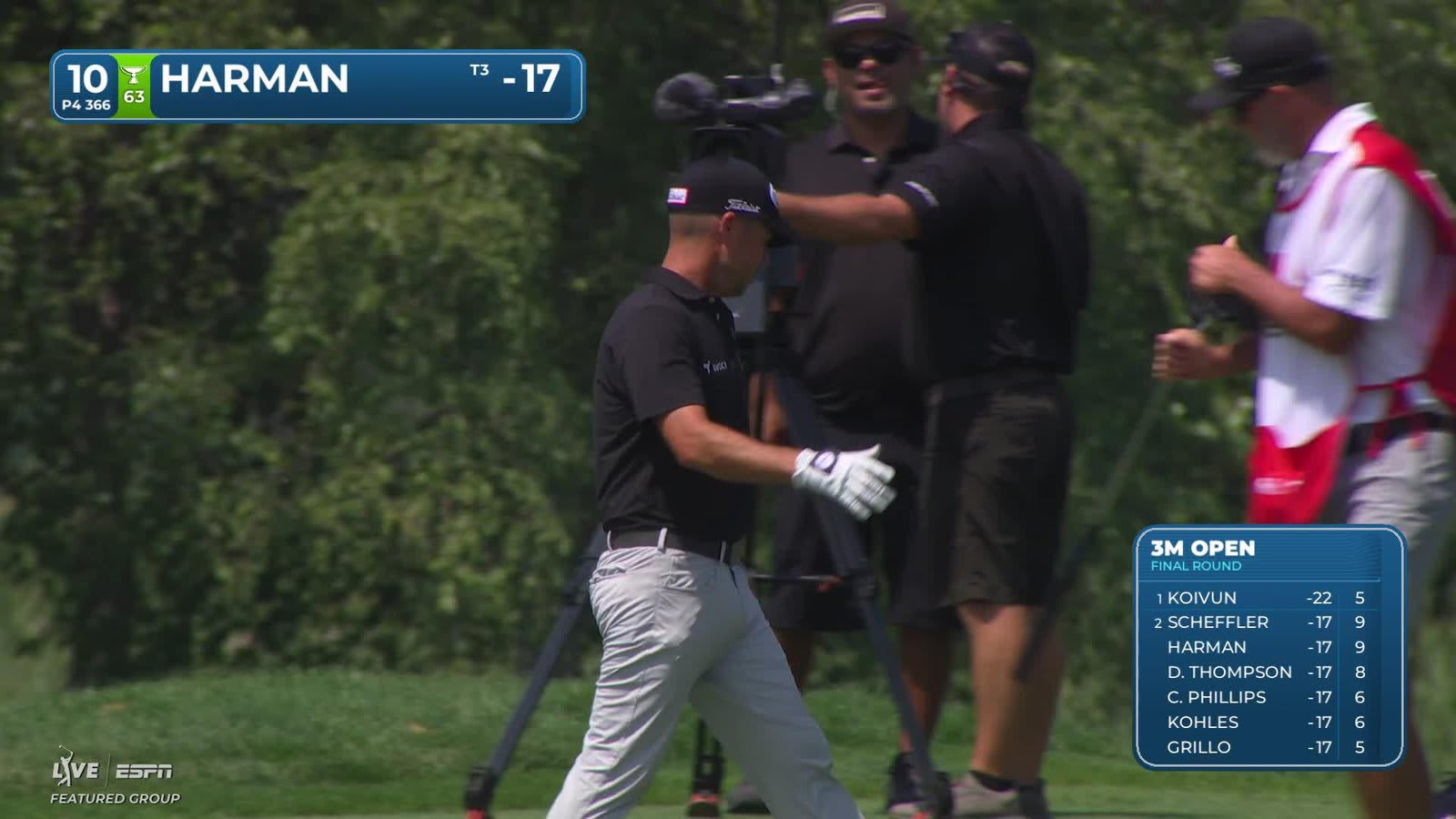 Brian Harman gets up-and-down from 89 yards for birdie on No. 10 at 3M Open