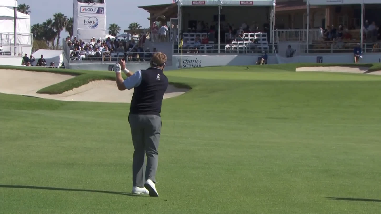 Paul Broadhurst dials in approach to set up birdie at Hoag Classic