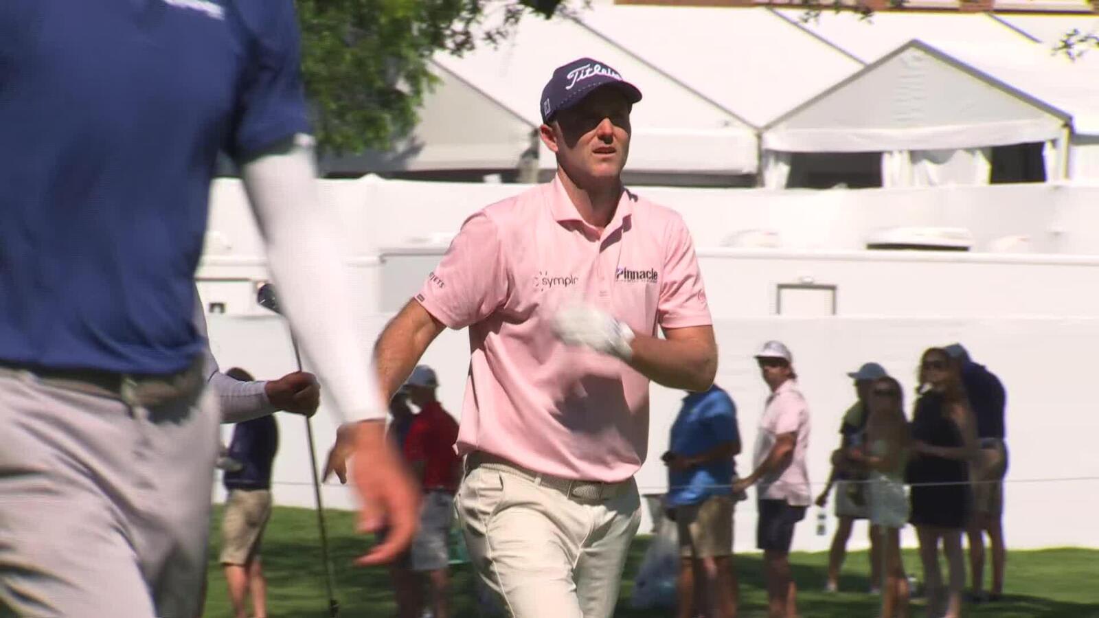 Russell Henley's 153-yard approach sets up birdie on No. 17 at Charles Schwab