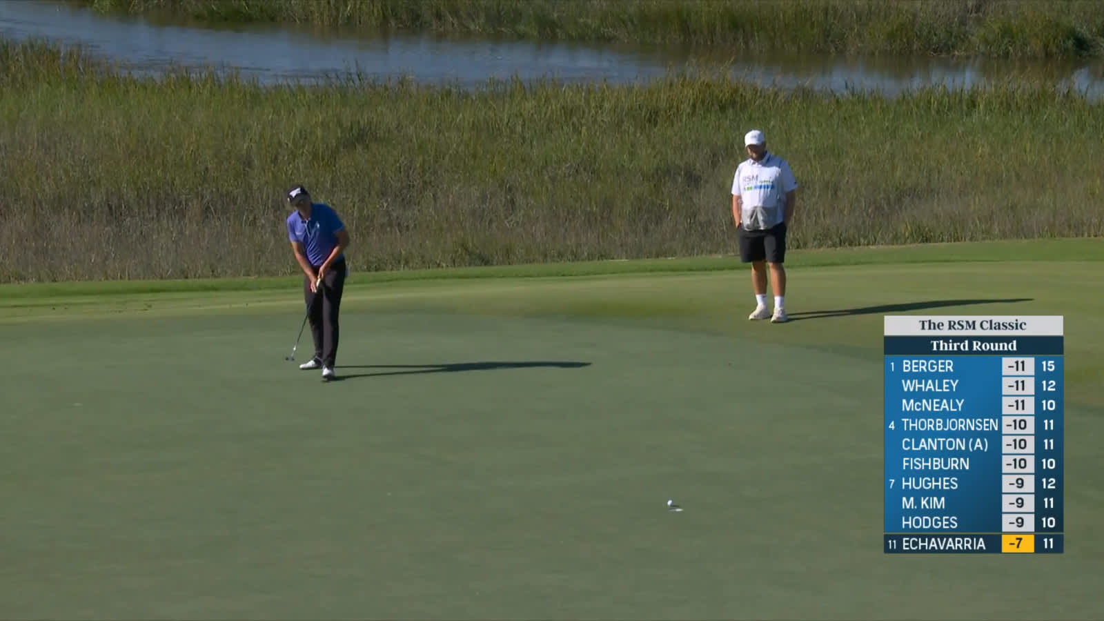 Nico Echavarria walks in 26-foot birdie putt at The RSM Classic