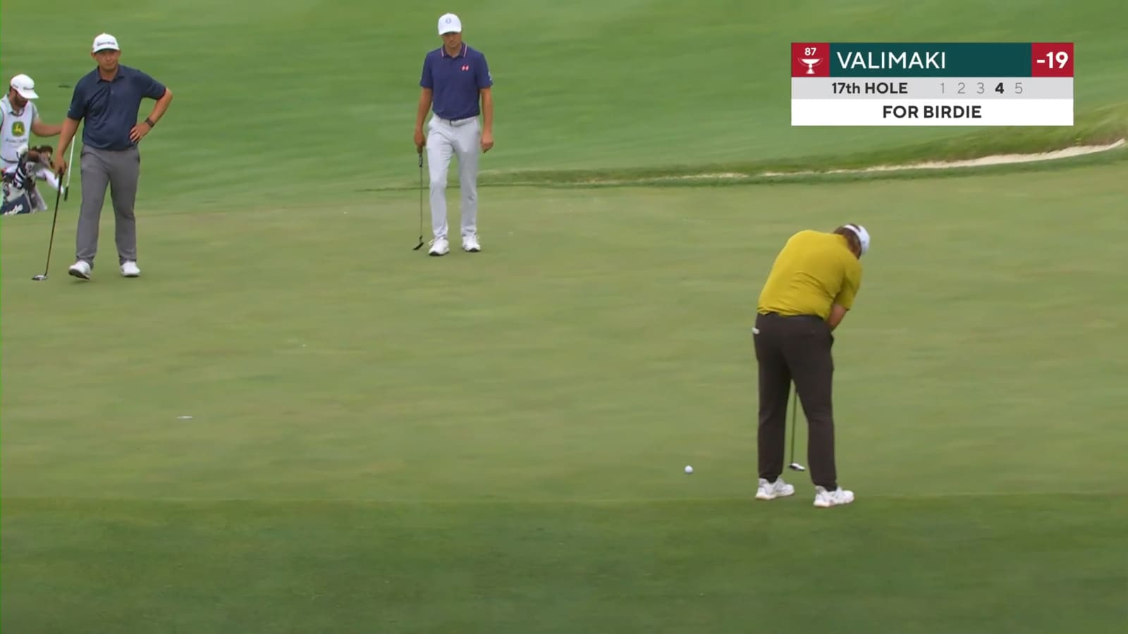 Sami Valimaki pours in a 16-foot birdie putt at John Deere