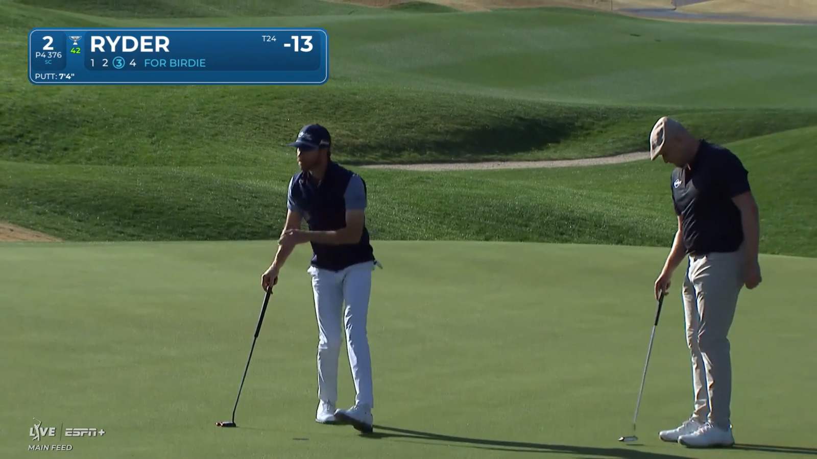 Sam Ryder makes short putt for birdie at The American Express