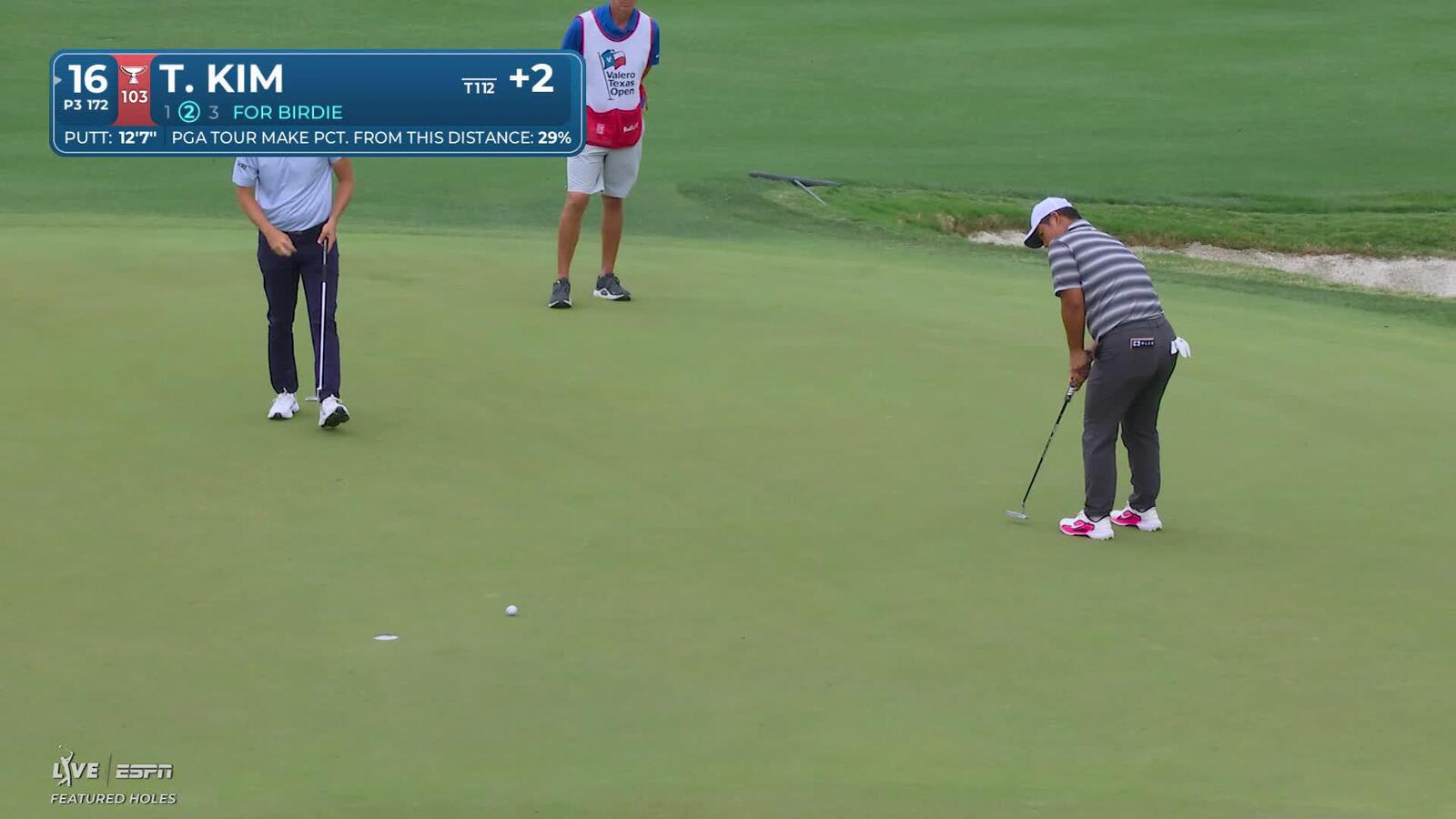 Tom Kim makes birdie on No. 7 at Valero