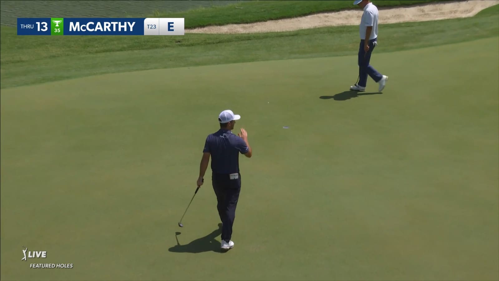 Denny McCarthy holes slippery 22-footer for birdie at Charles Schwab