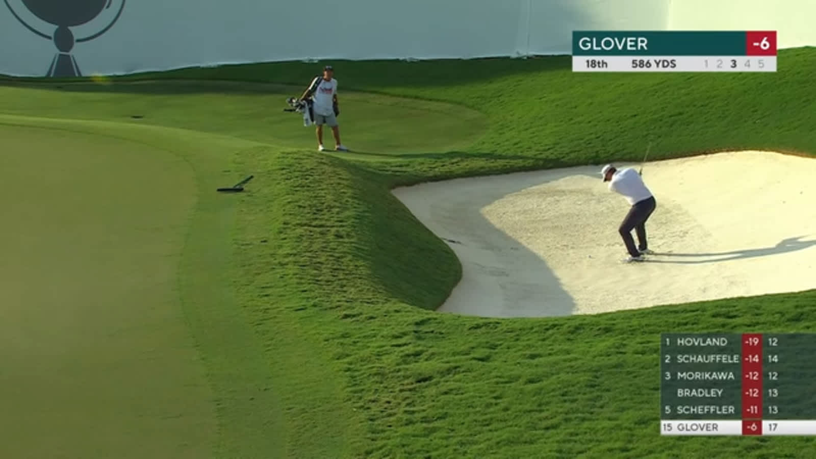 Lucas Glover gets up-and-down from greenside bunker at TOUR Championship