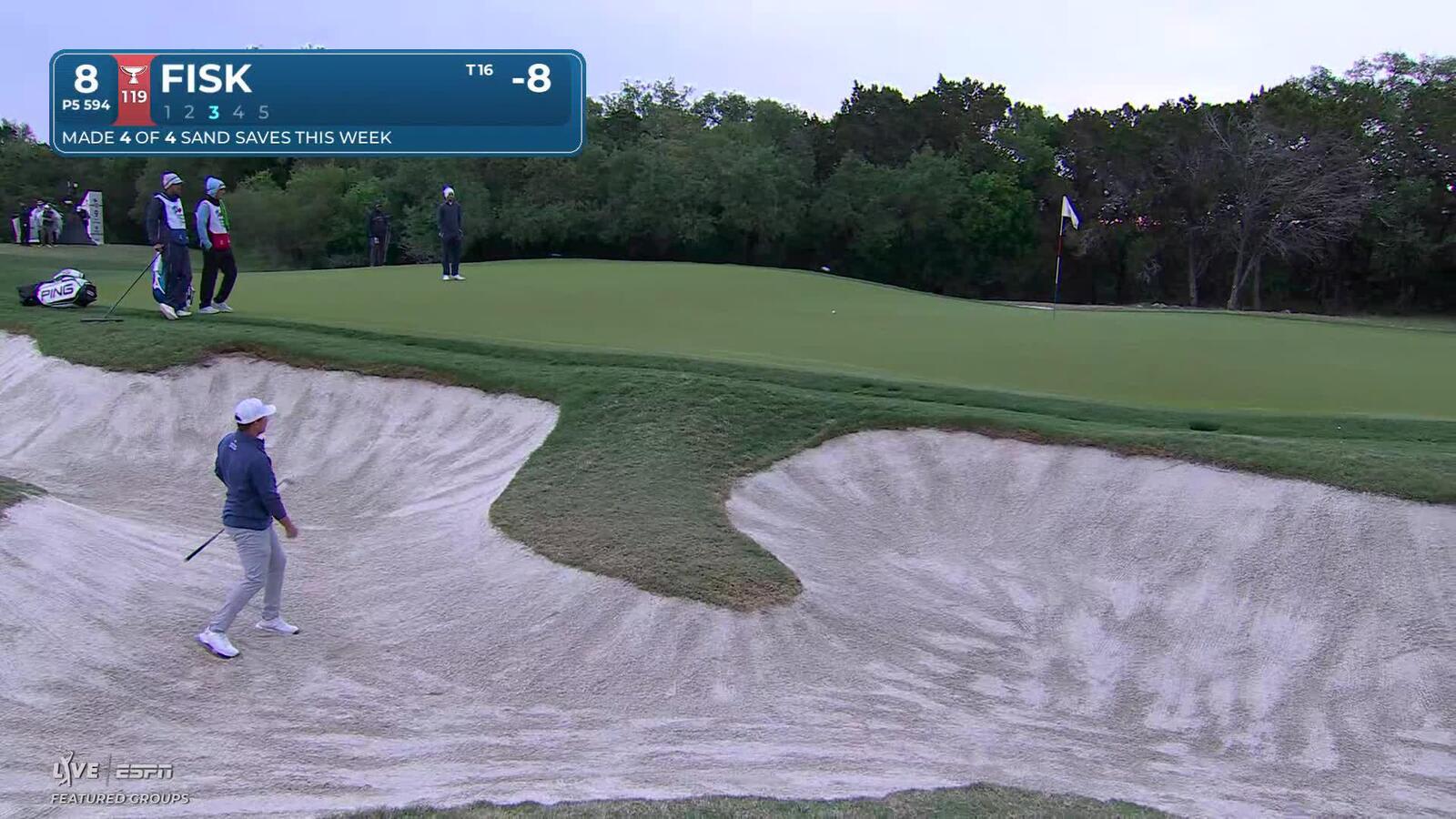 Steven Fisk drains 13-foot birdie putt on No. 8 at Valero