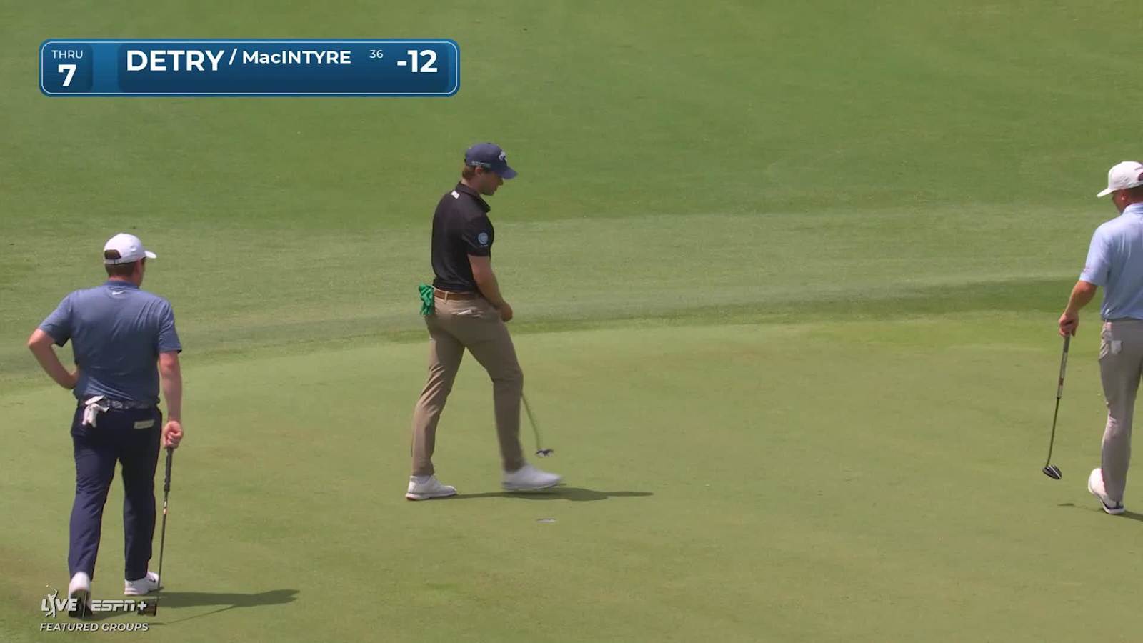 Thomas Detry makes birdie on No. 7 at Zurich Classic