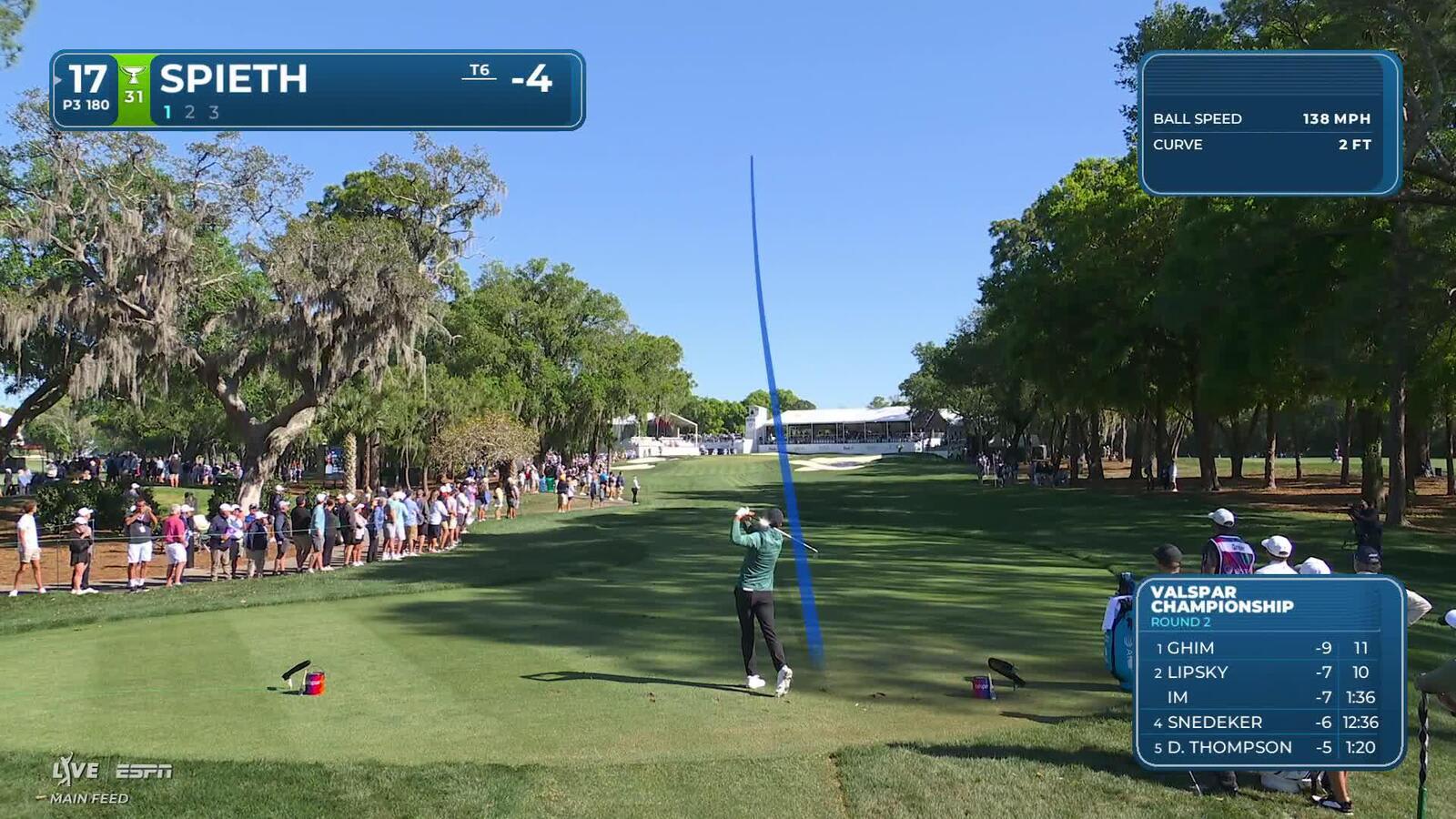Jordan Spieth hits 177-yard tee shot to 9 feet, sets up birdie at Valspar