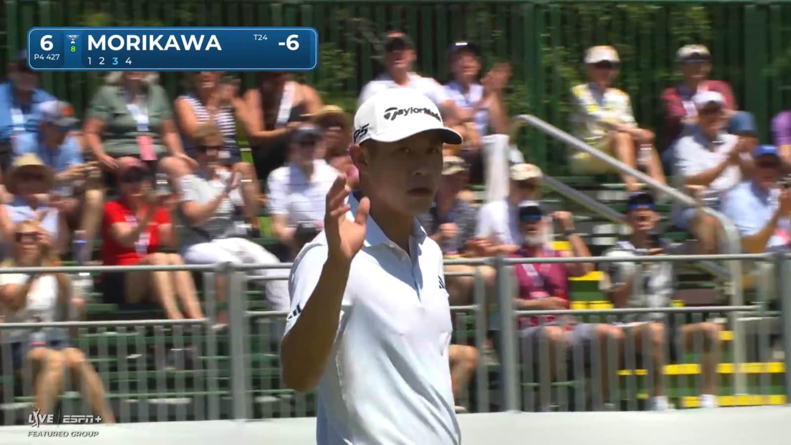Collin Morikawa's big-breaking putt for birdie at RBC Heritage