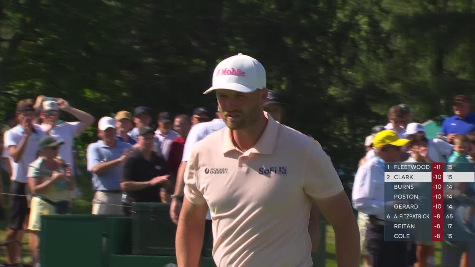 Wyndham Clark hits tee shot to 10 feet, sets up birdie on No. 16 at the Memorial