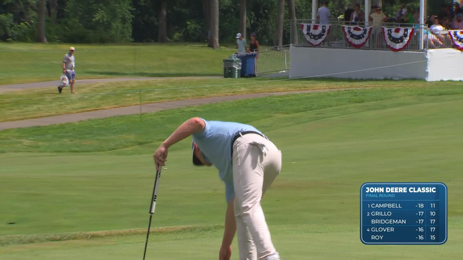 Patrick Fishburn makes birdie on No. 17 at John Deere