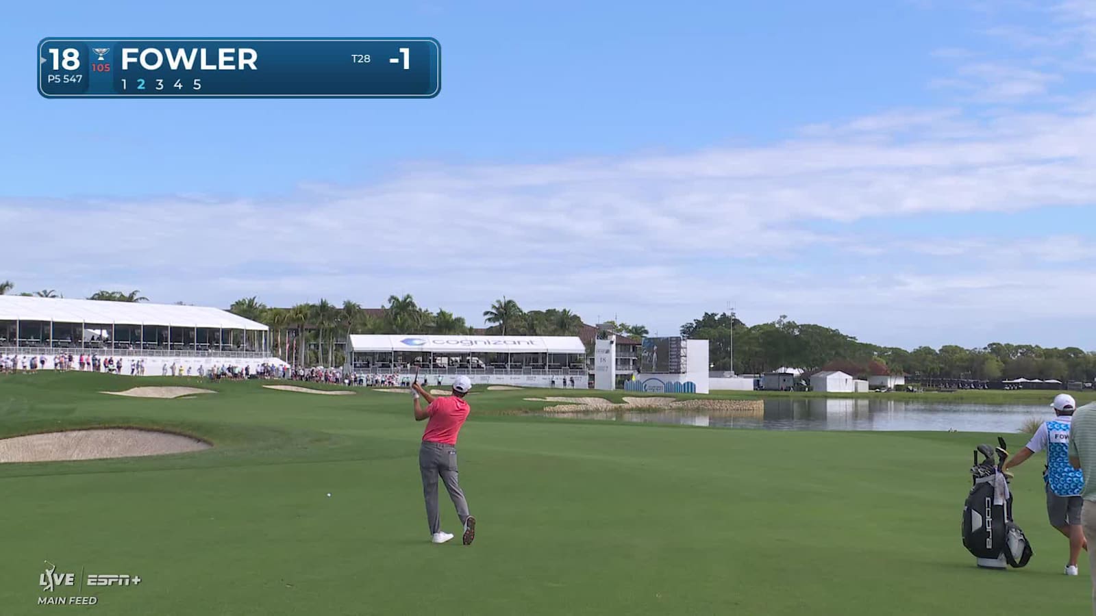 Rickie Fowler navigates hole No. 18 for birdie Cognizant Classic