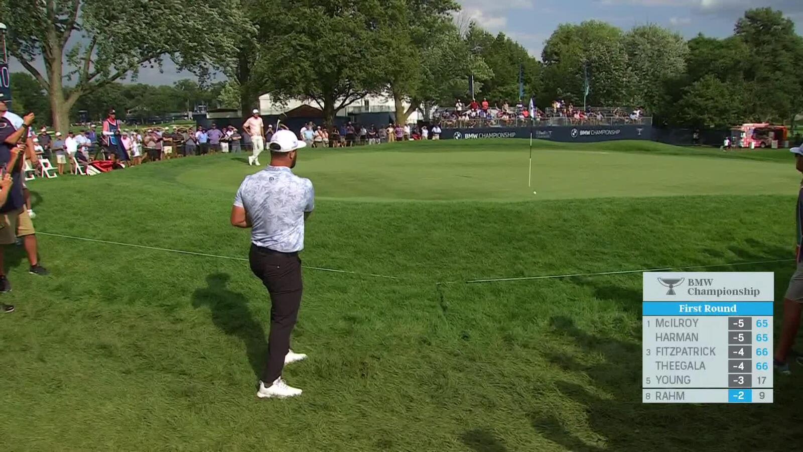 Jon Rahm’s fantastic flop sets up par save at BMW Championship
