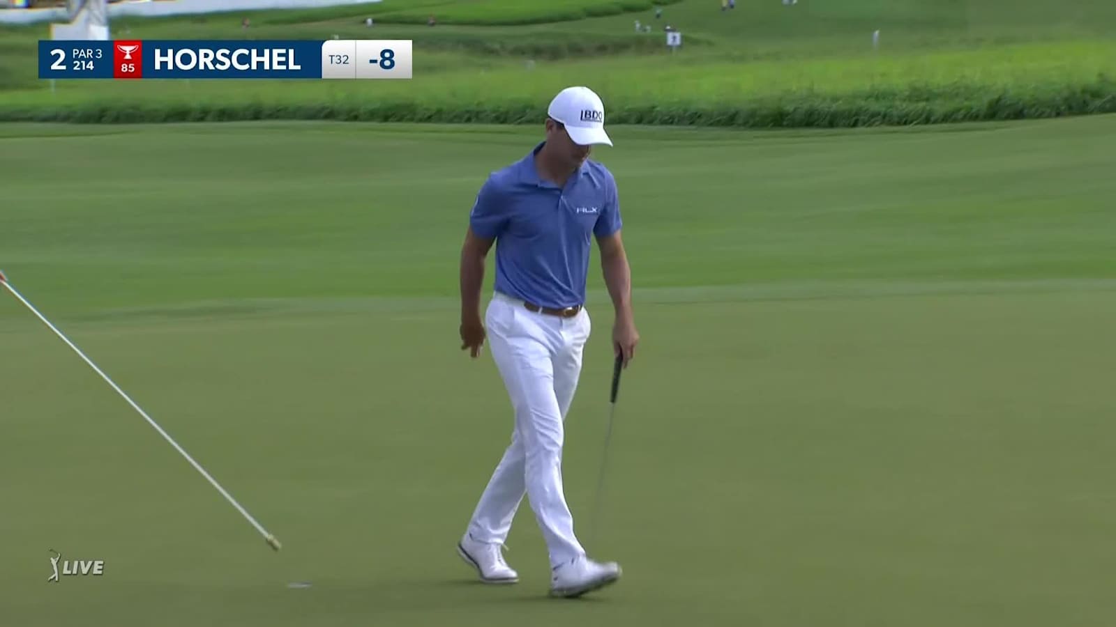 Billy Horschel curves tee shot close and birdies at Sentry