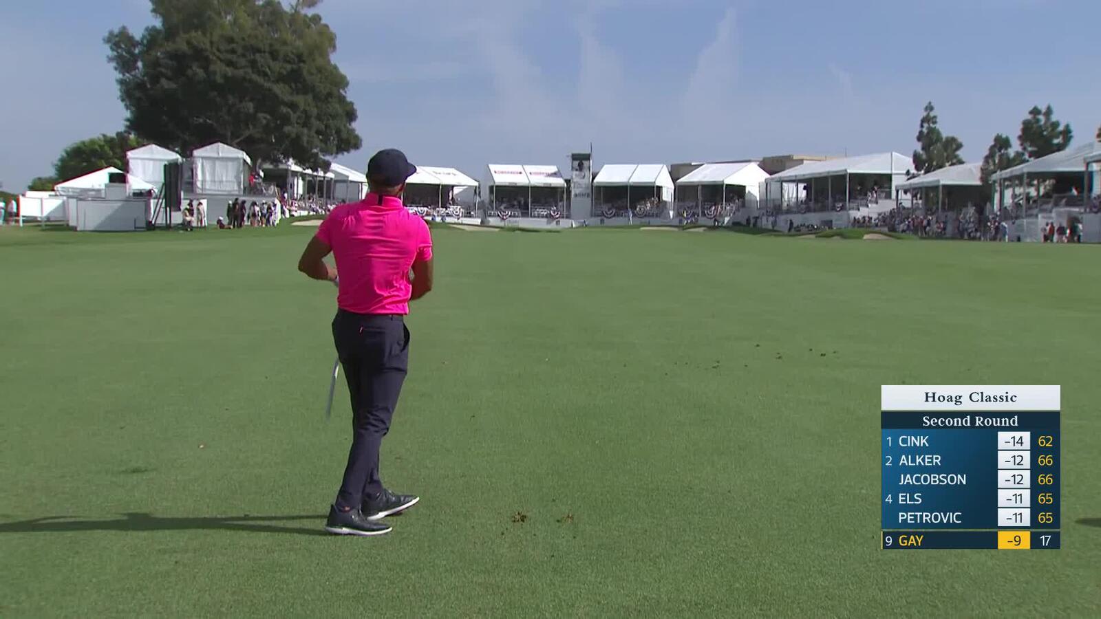 Brian Gay makes birdie on No. 18 at Hoag Classic