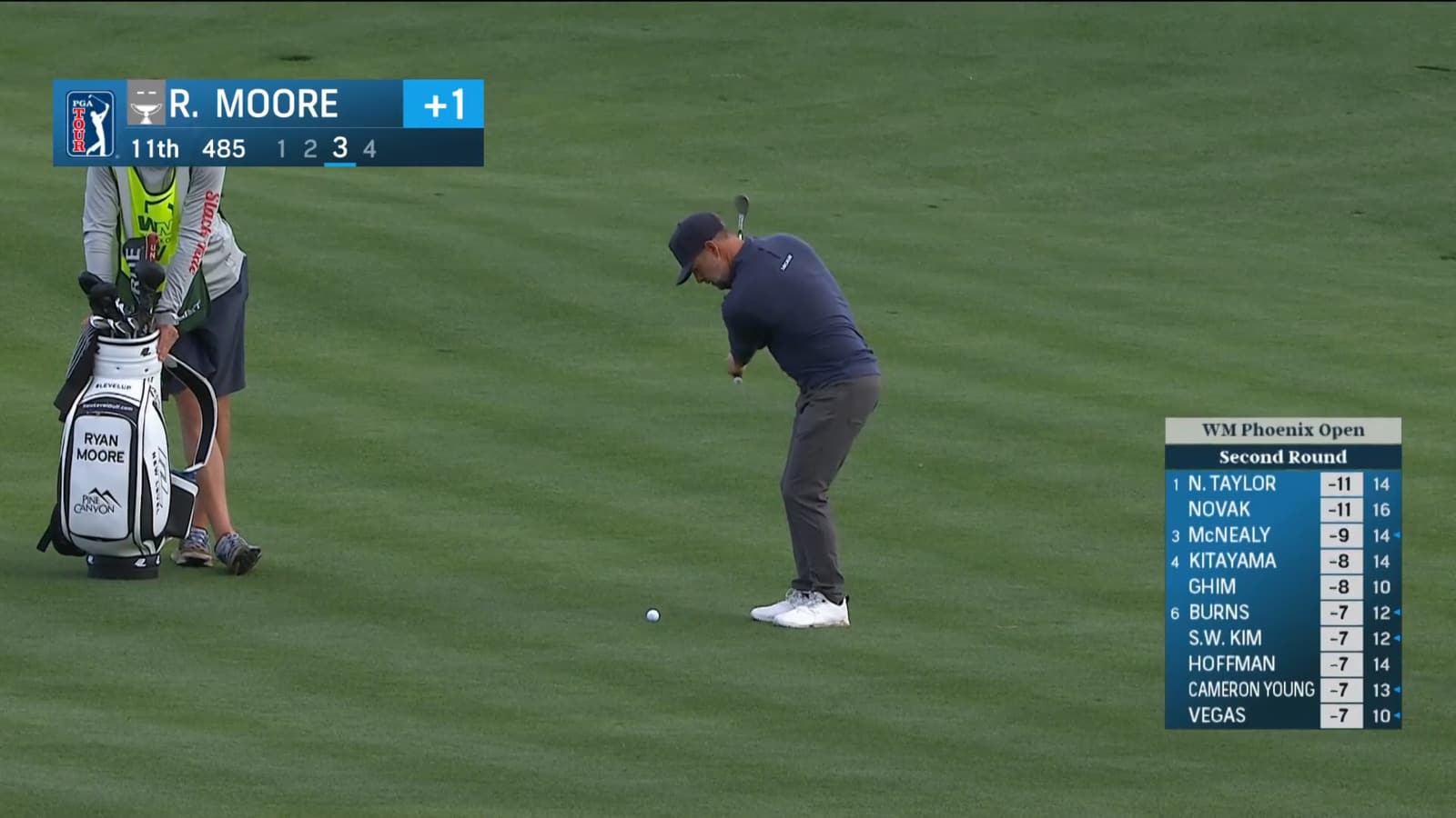 Ryan Moore holes out from 98 feet for birdie at WM Phoenix Open