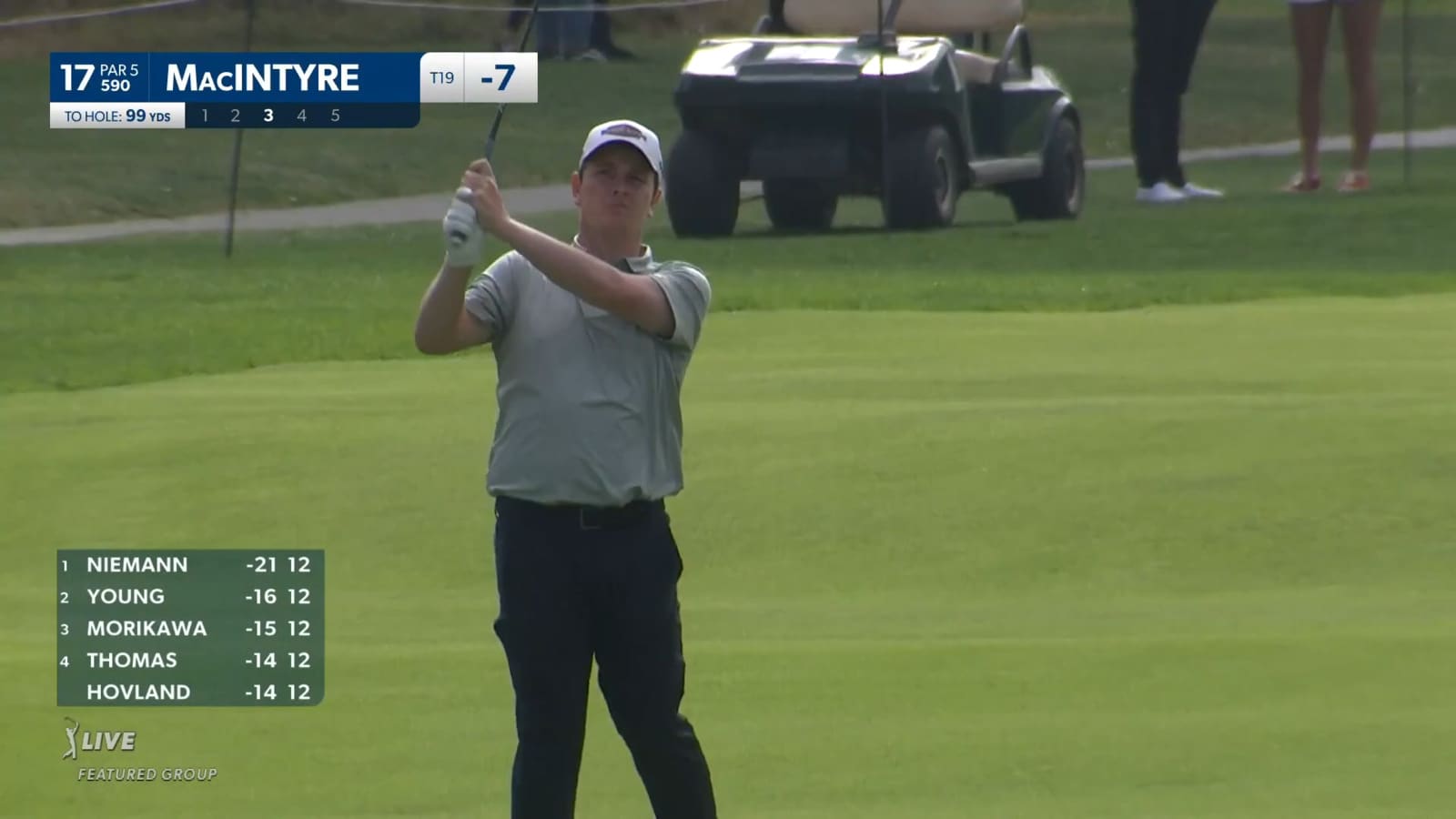 Robert MacIntyre dials in approach to set up birdie at Genesis