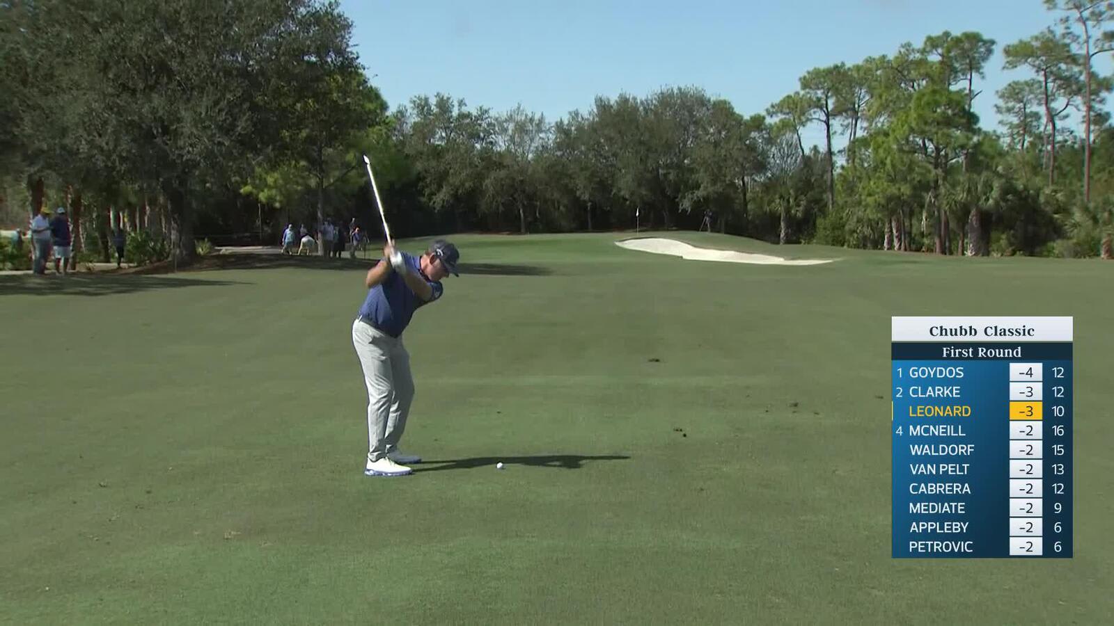 Justin Leonard makes birdie on No. 11 at Chubb Classic