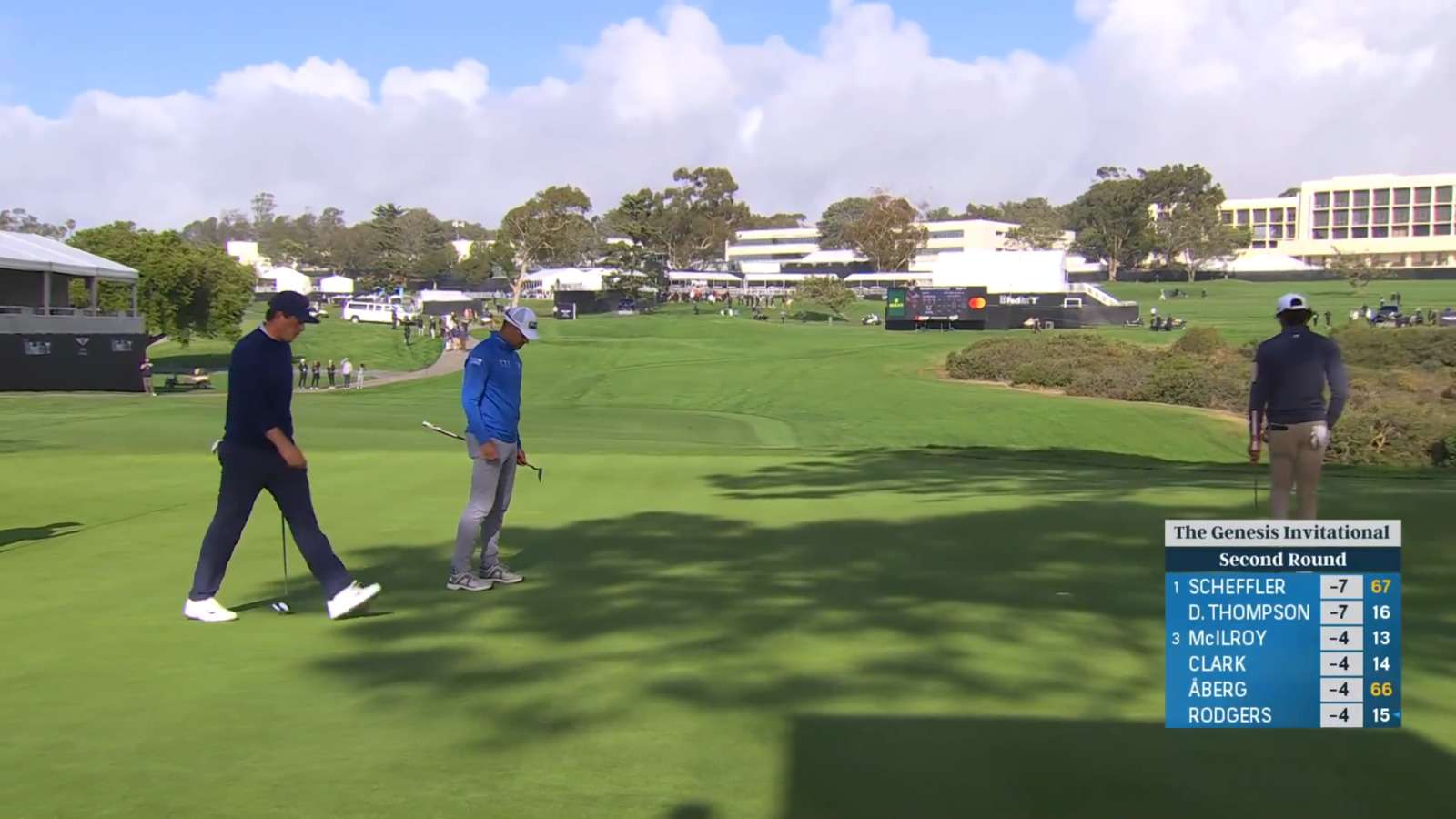 Davis Thompson jars 26-footer for birdie at Genesis