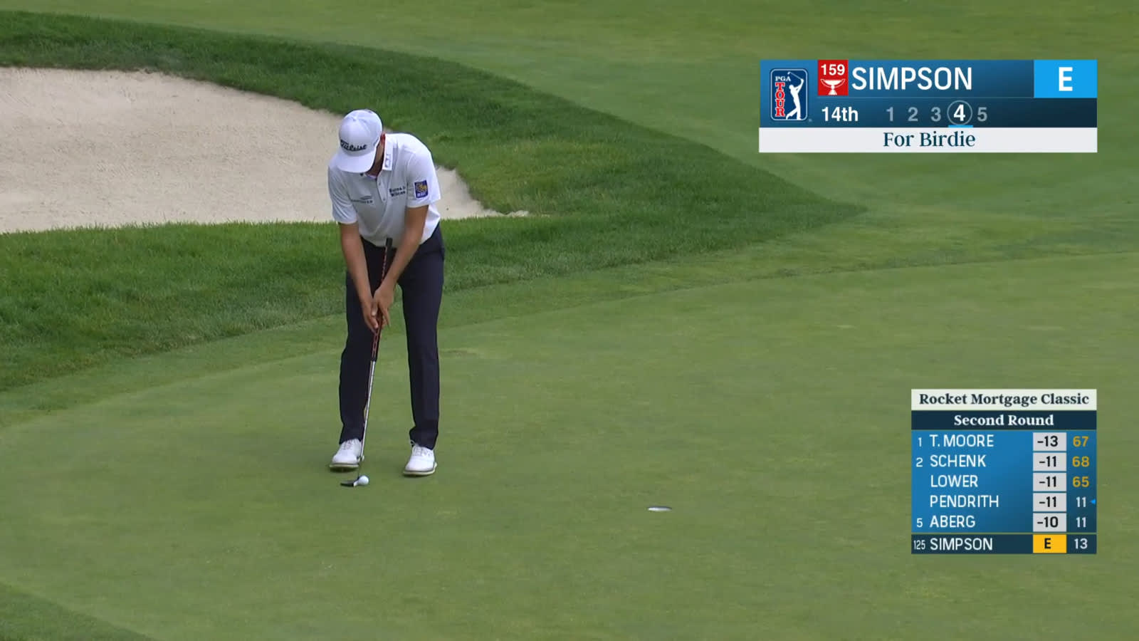 Webb Simpson makes putt for birdie at Rocket Mortgage